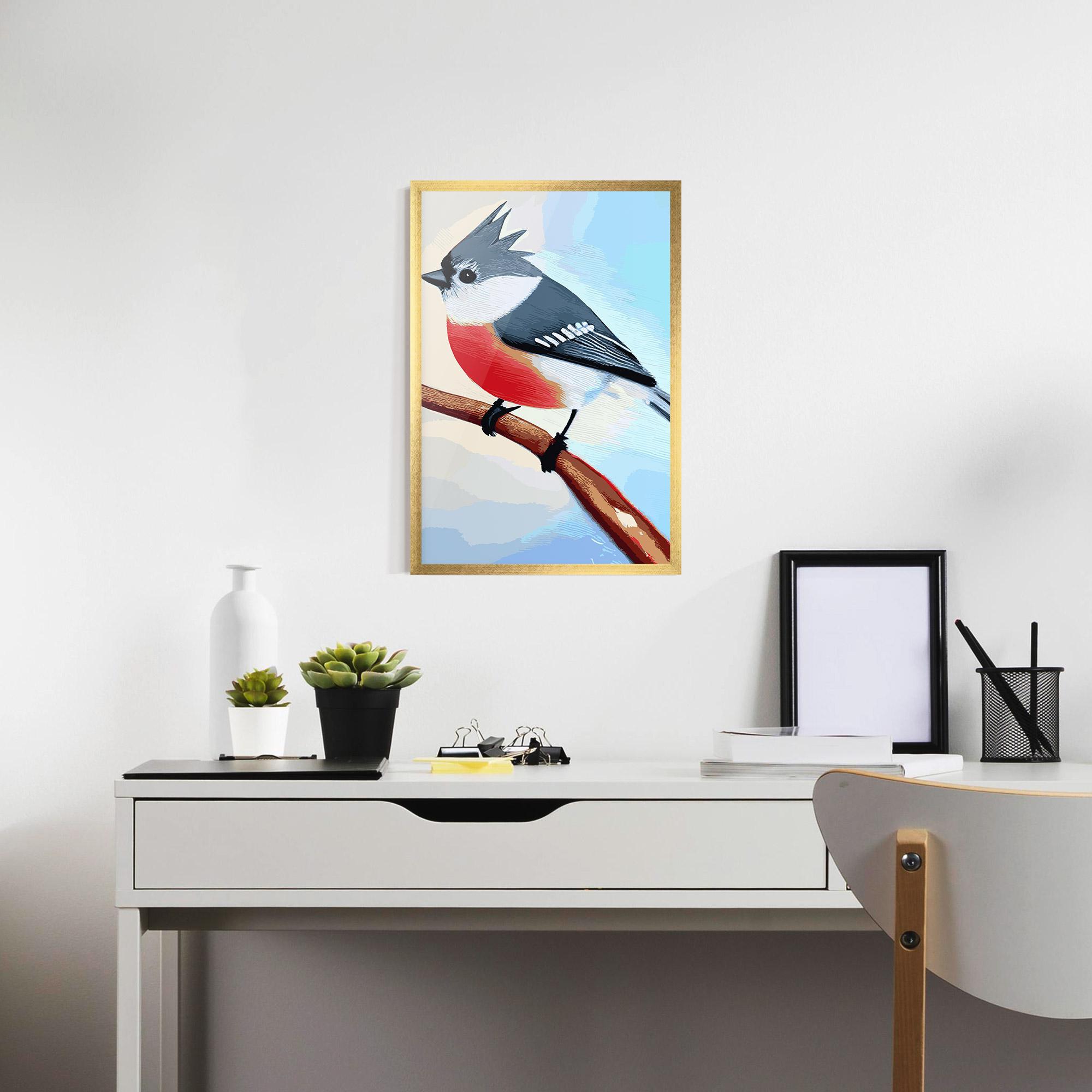 Gerahmte Poster Blue Bird Painting mockup 7