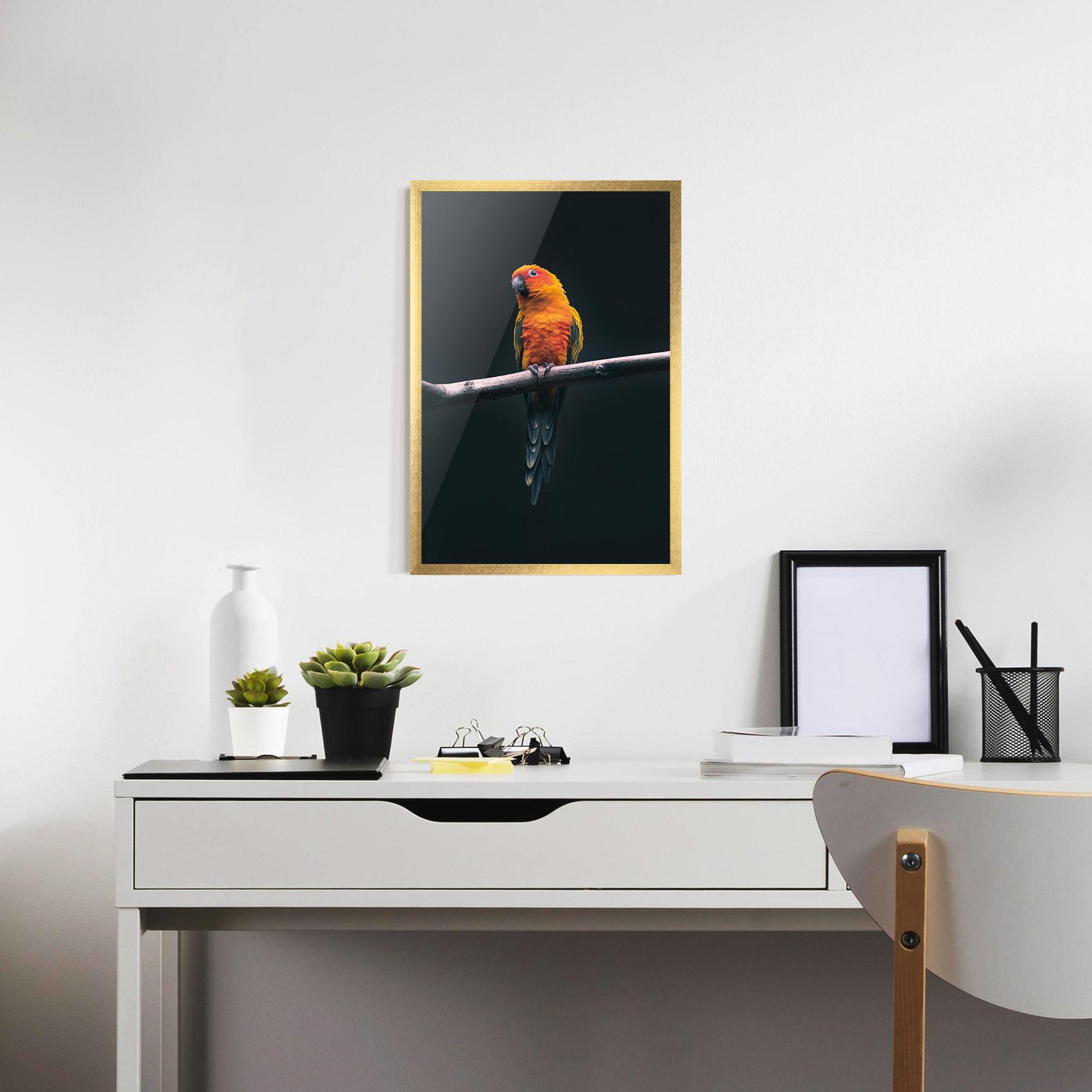 Gerahmte Poster Fire Parrot mockup 7