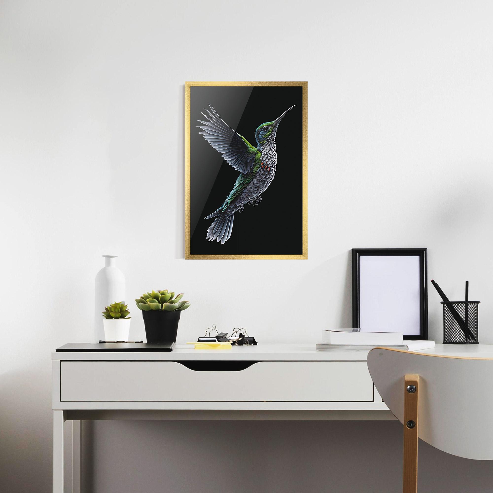 Gerahmte Poster Green Hummingbird mockup 7