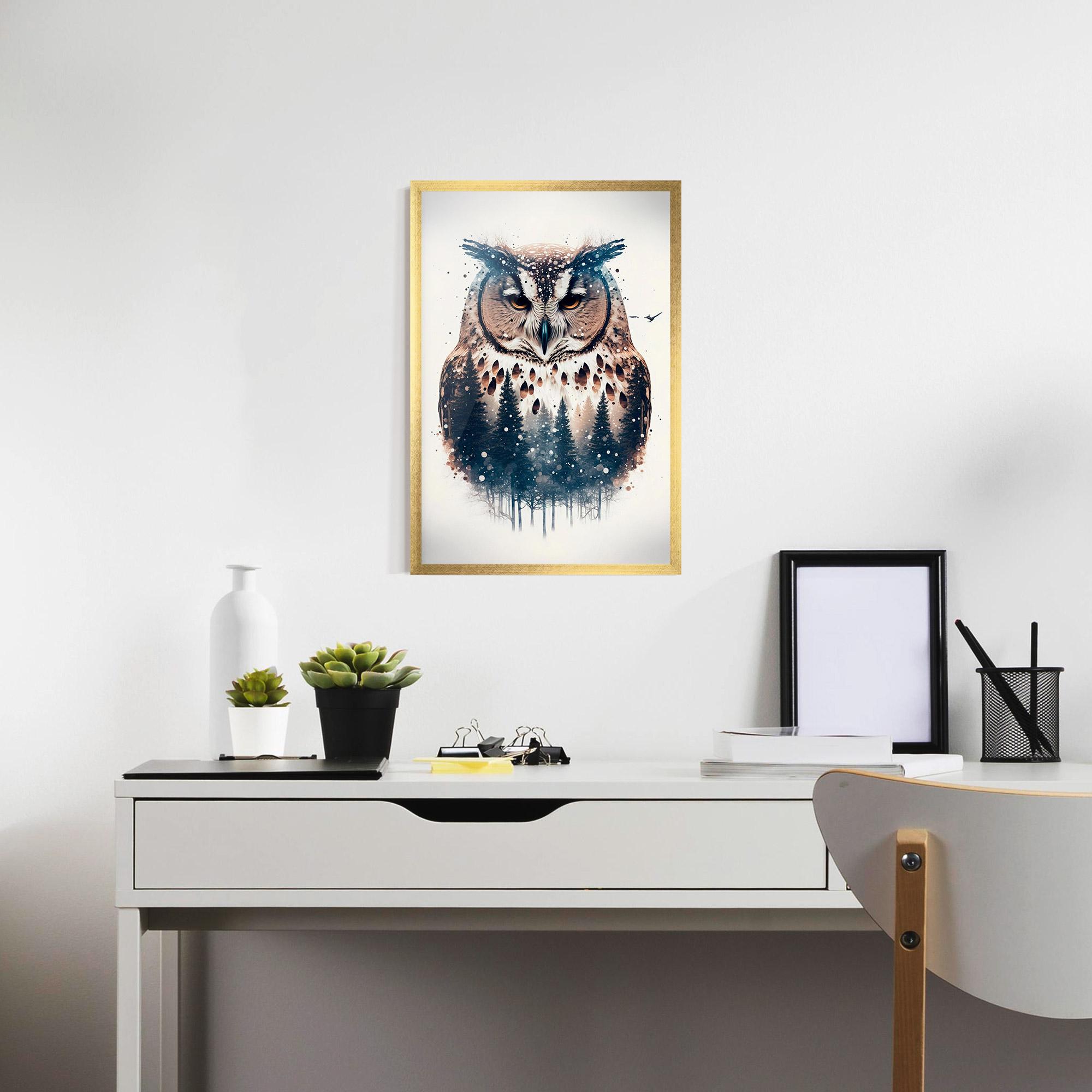 Gerahmte Poster Owl Portrait mockup 7