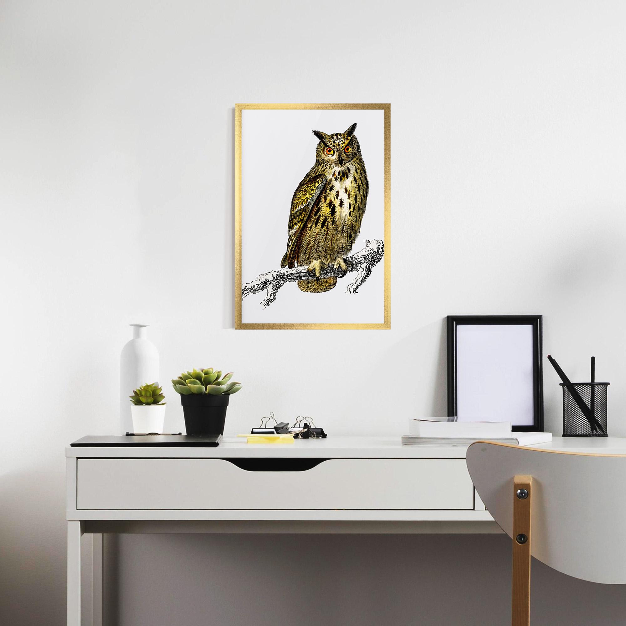 Gerahmte Poster Yellow Owl mockup 7