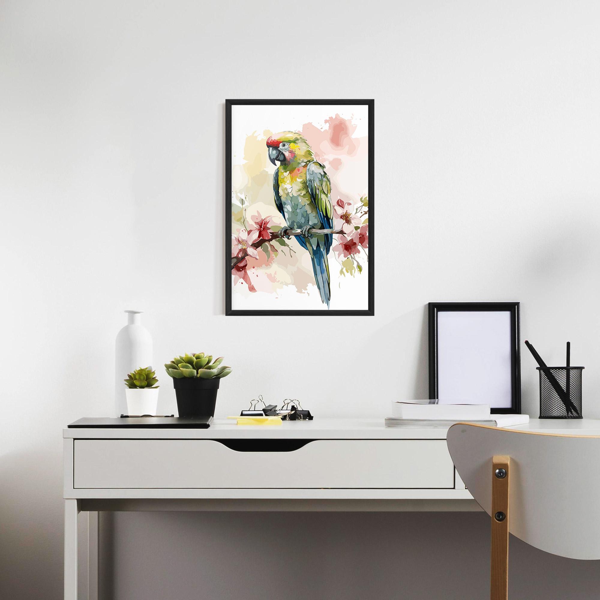 Gerahmte Poster Beautiful Parrot mockup 7