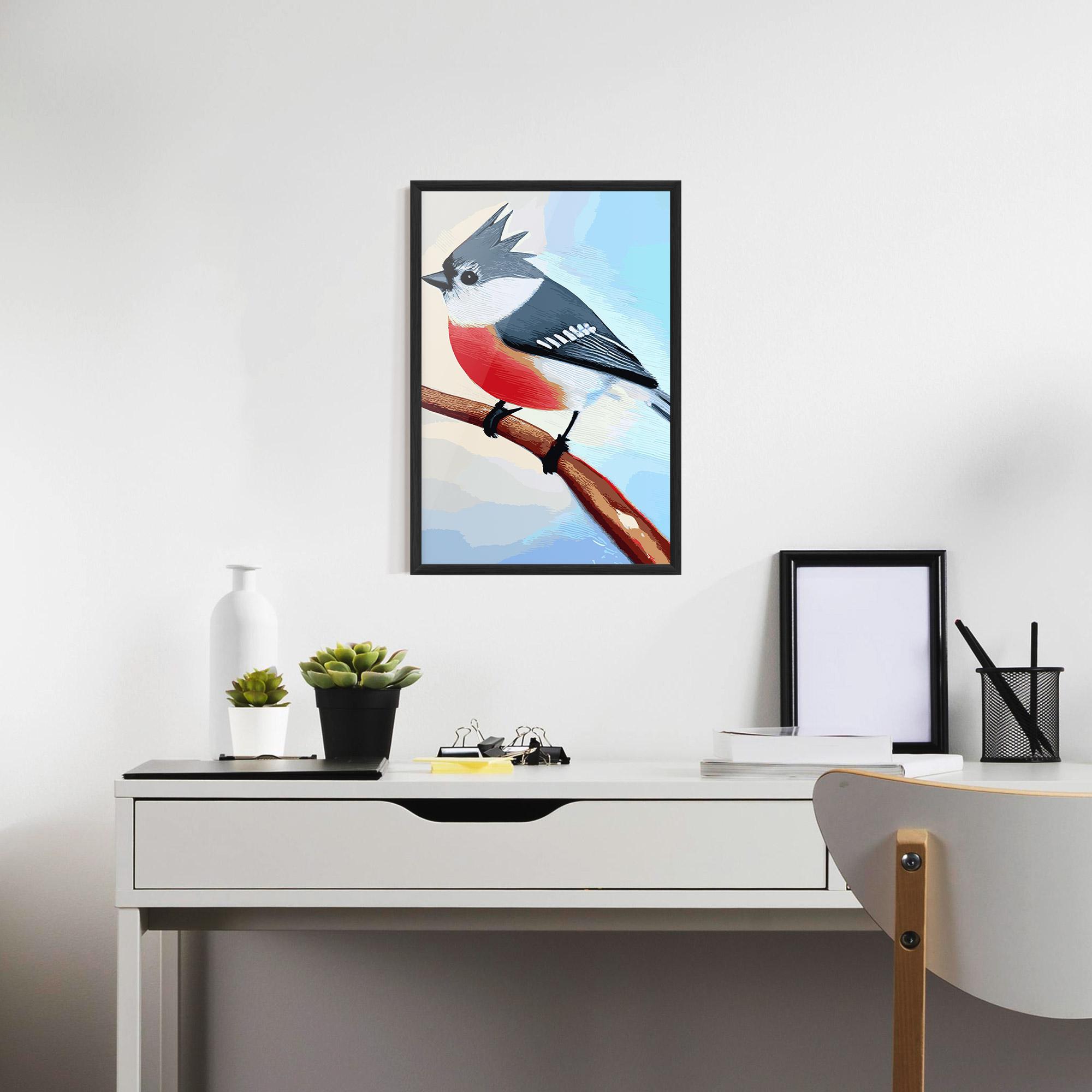 Gerahmte Poster Blue Bird Painting mockup 7