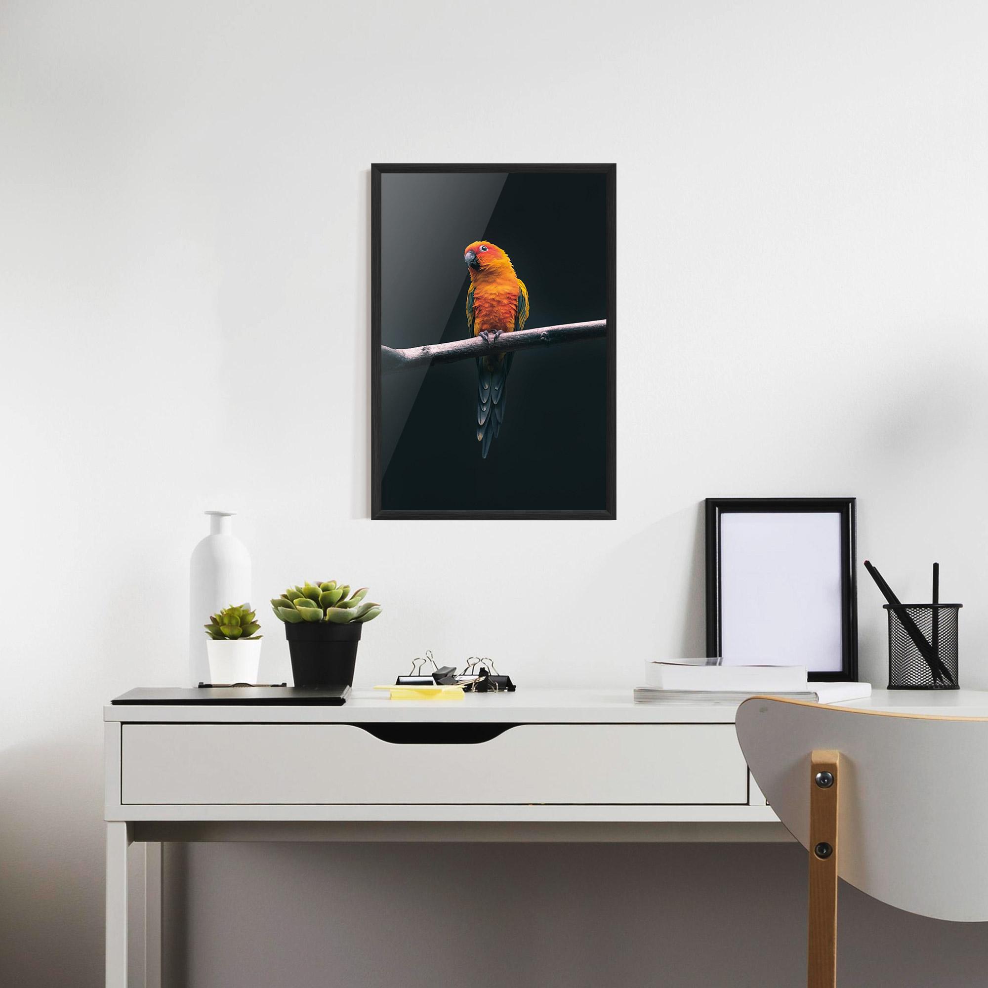 Gerahmte Poster Fire Parrot mockup 7