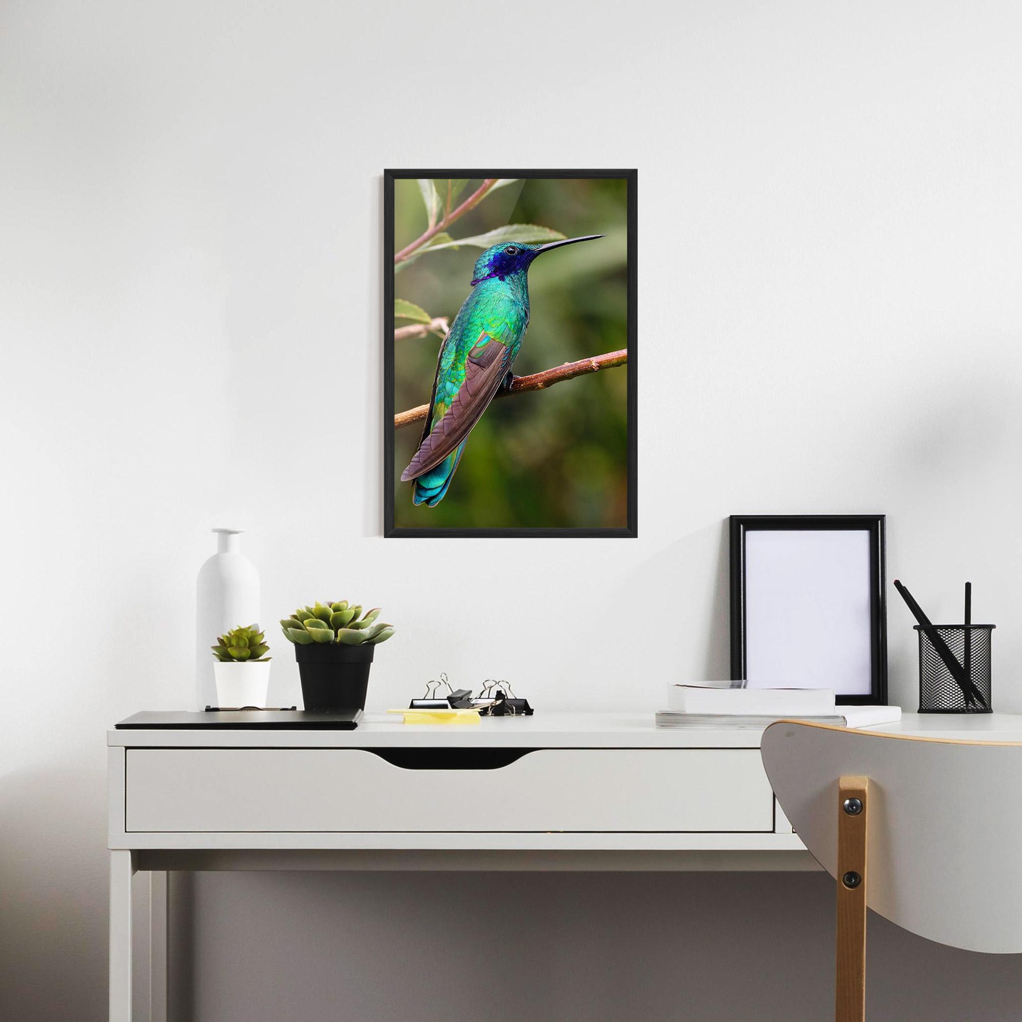 Gerahmte Poster Green Bird mockup 7