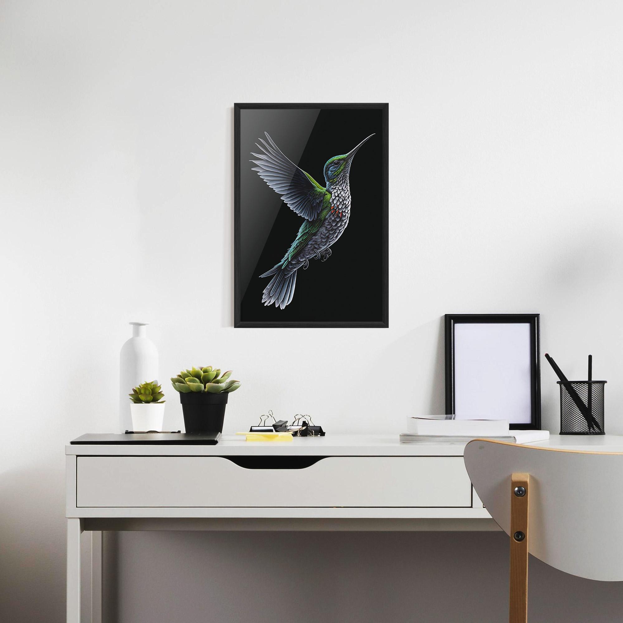 Gerahmte Poster Green Hummingbird mockup 7