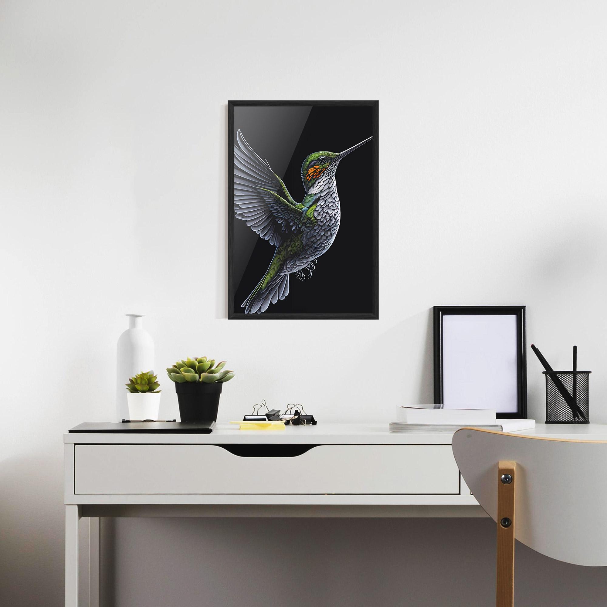 Gerahmte Poster Hummingbird mockup 7