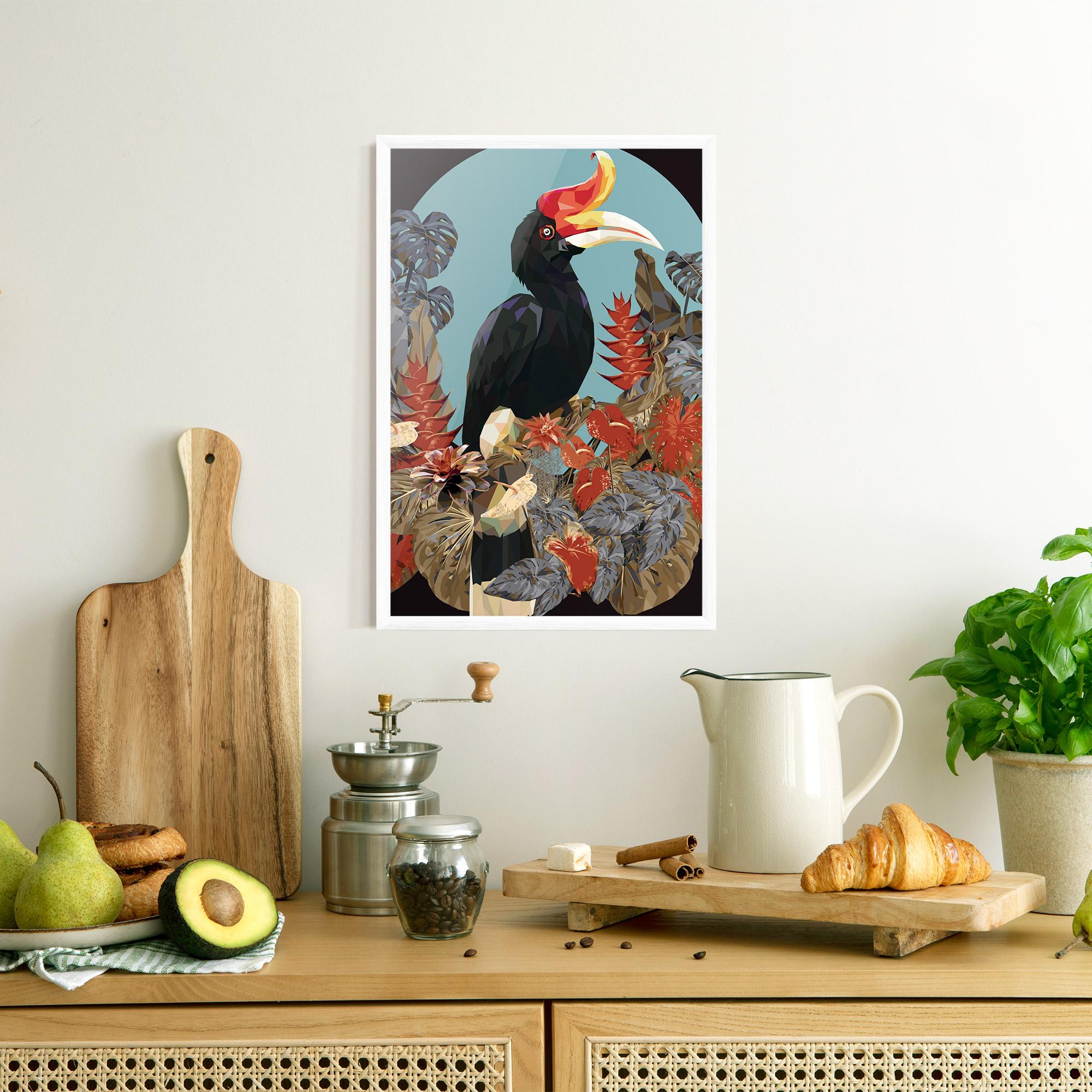 Gerahmte Poster Black Interesting Bird mockup 8