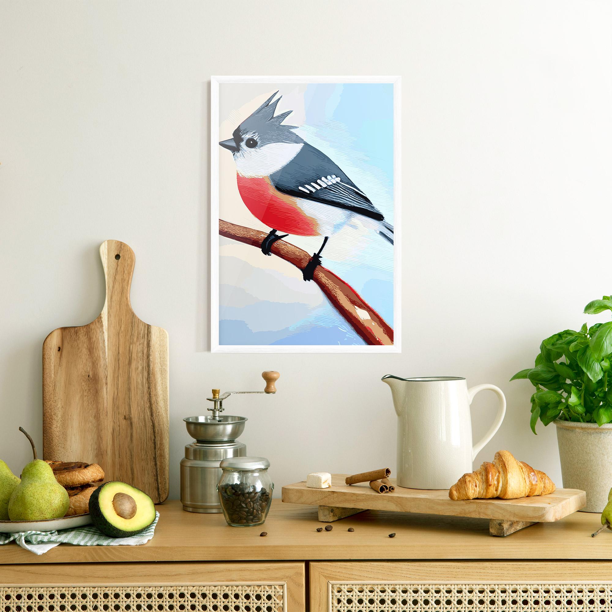 Gerahmte Poster Blue Bird Painting mockup 8