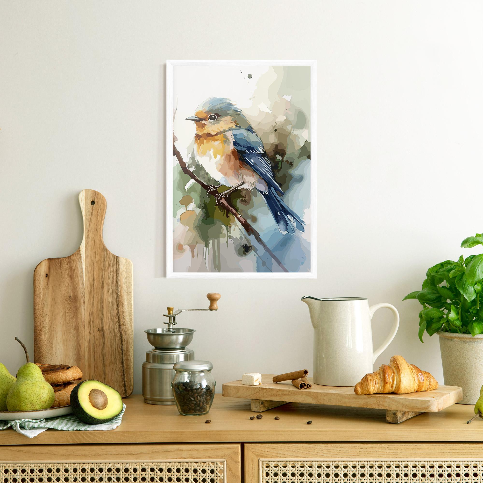Gerahmte Poster Blue Pretty Bird mockup 8
