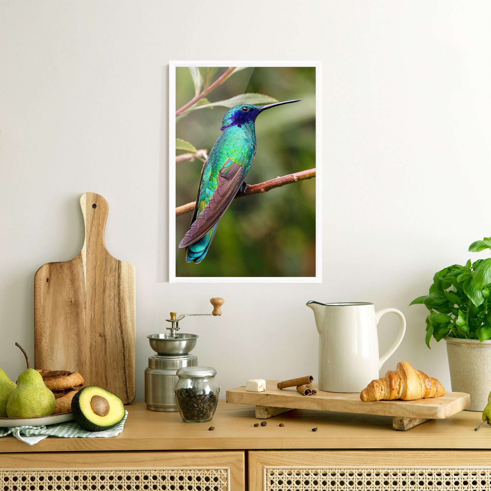 Gerahmte Poster Green Bird mockup 8