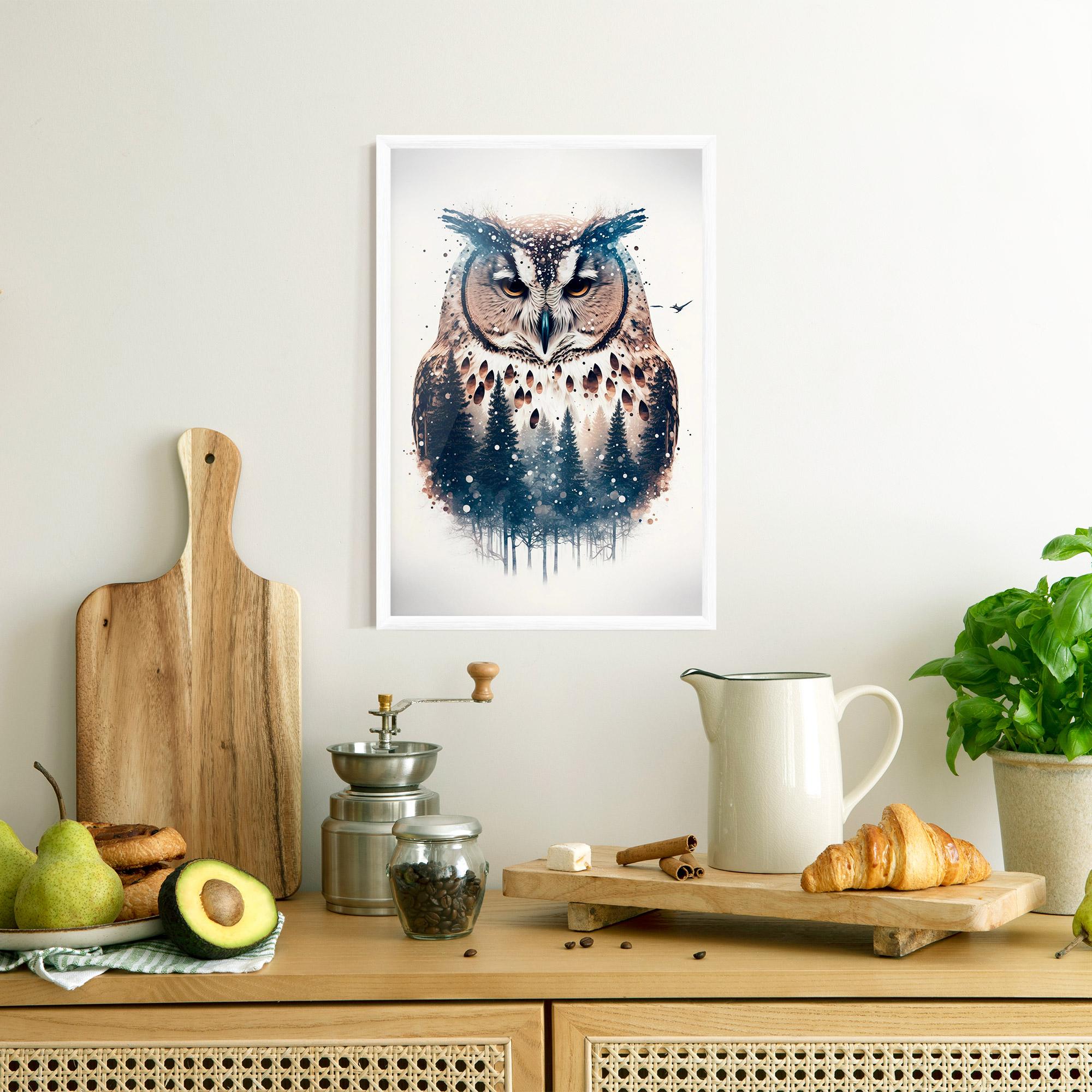 Gerahmte Poster Owl Portrait mockup 8