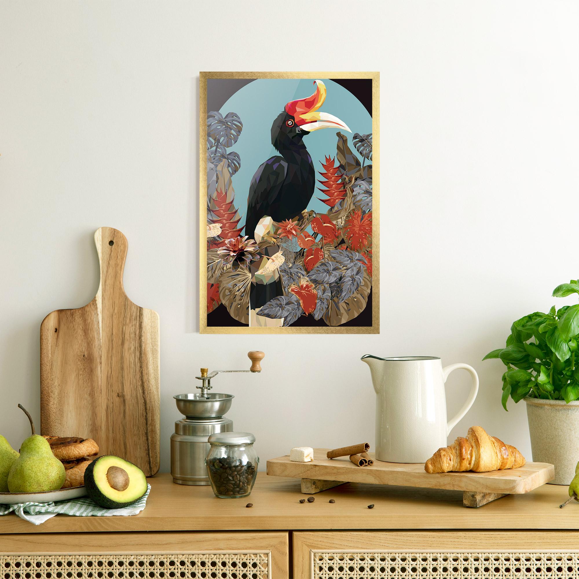 Gerahmte Poster Black Interesting Bird mockup 8