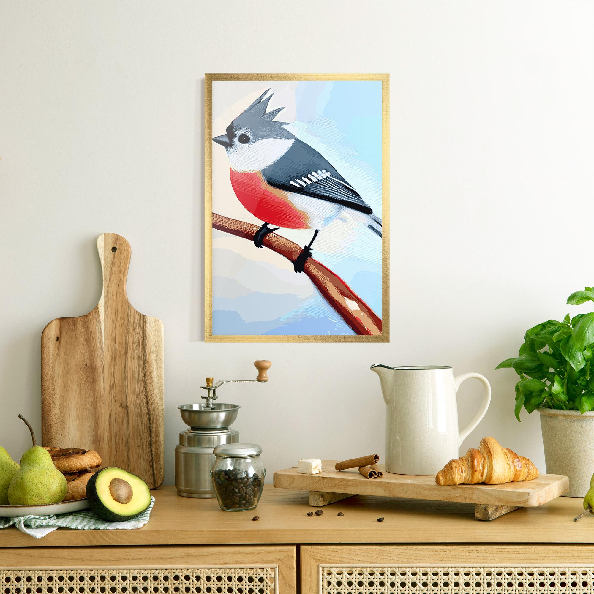 Gerahmte Poster Blue Bird Painting mockup 8