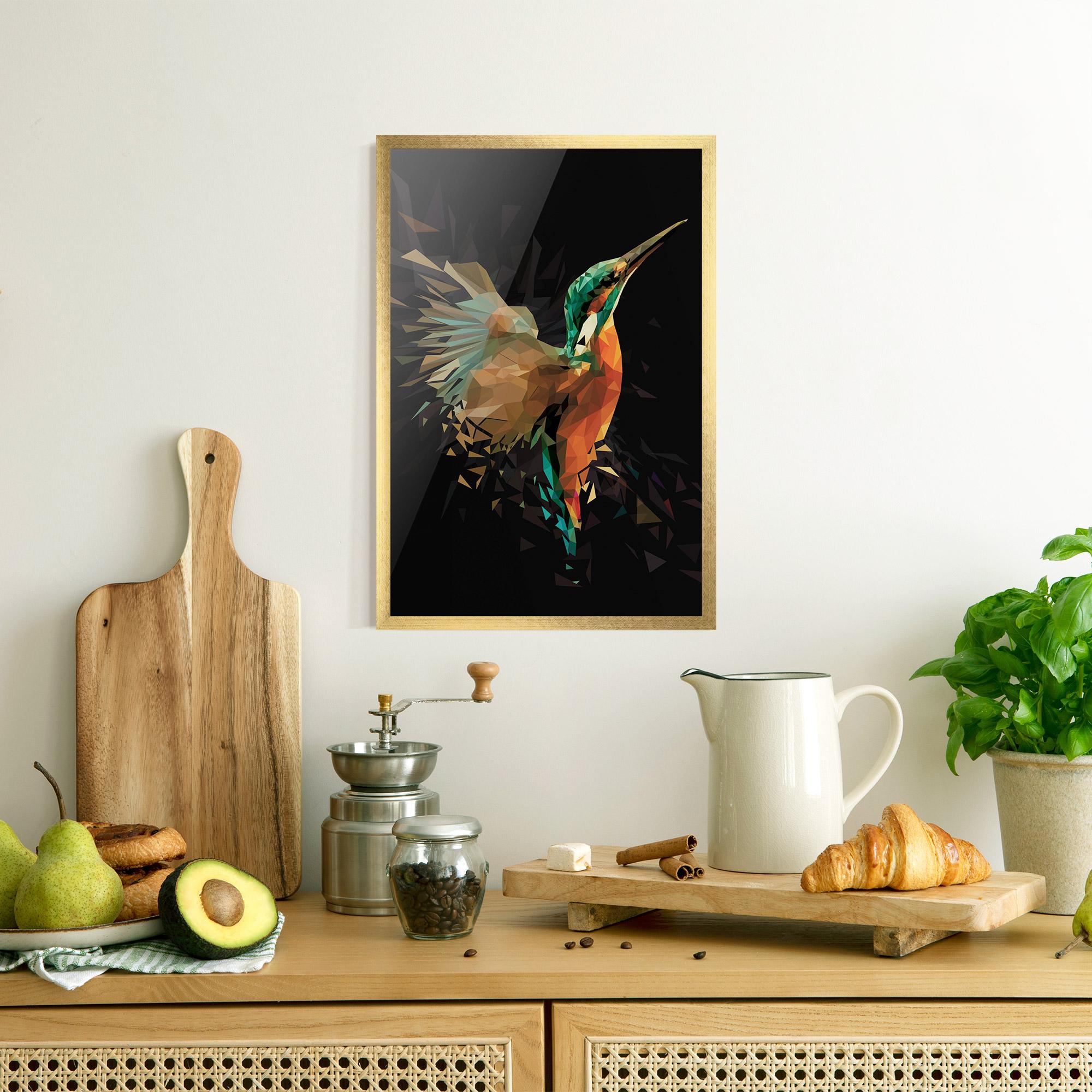 Gerahmte Poster Hummingbird Splash mockup 8