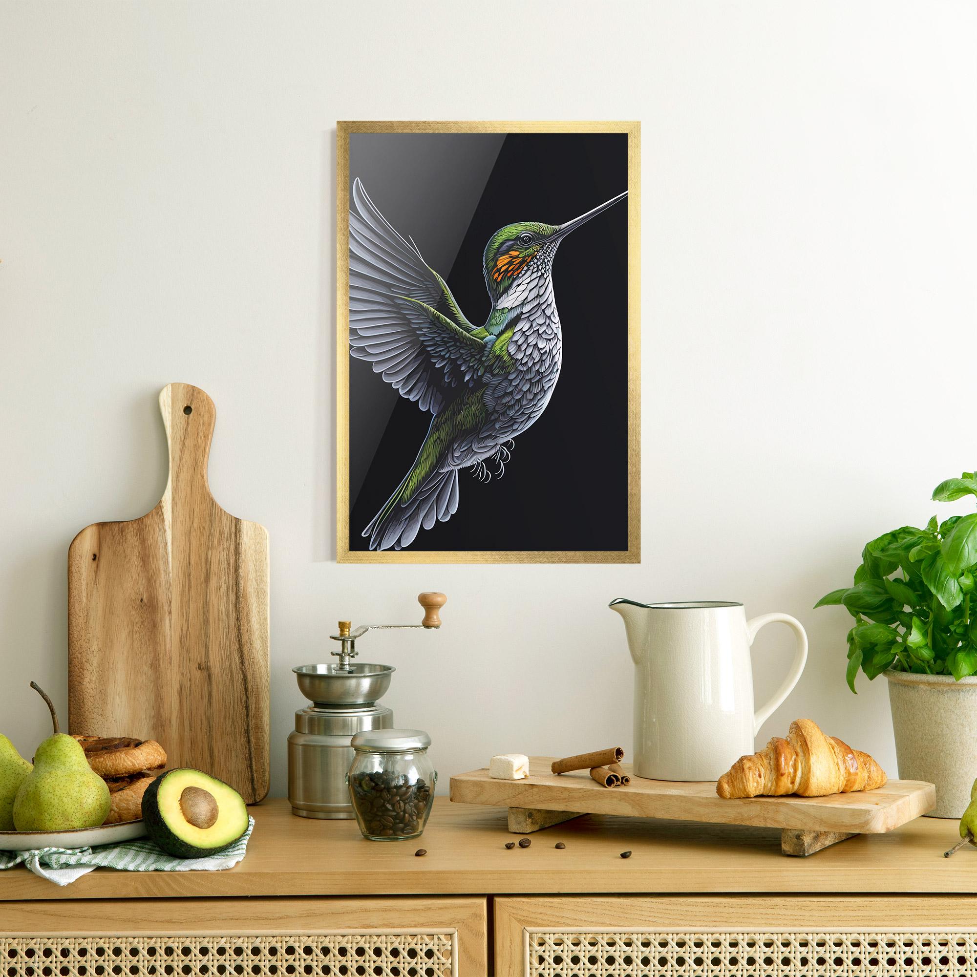 Gerahmte Poster Hummingbird mockup 8