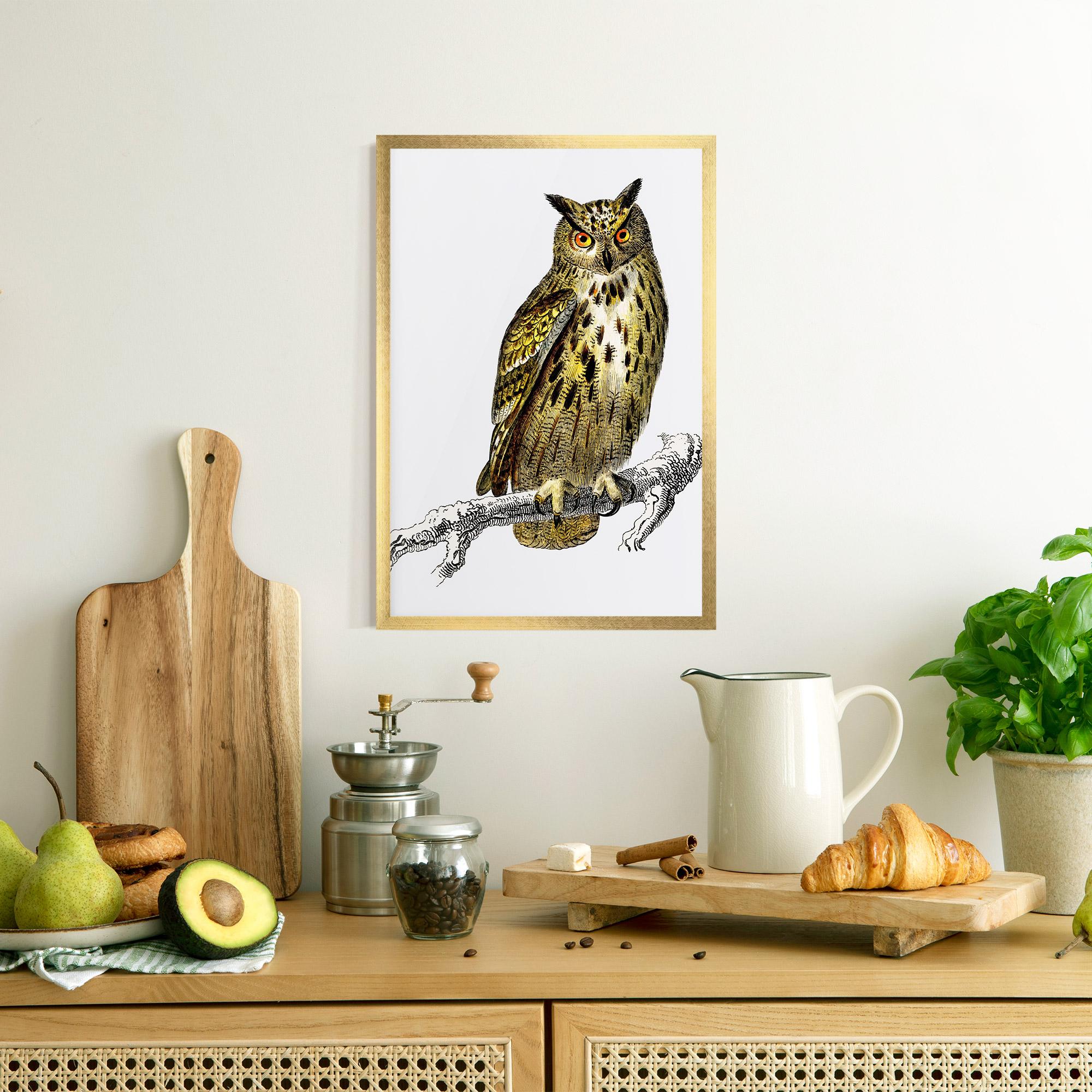 Gerahmte Poster Yellow Owl mockup 8