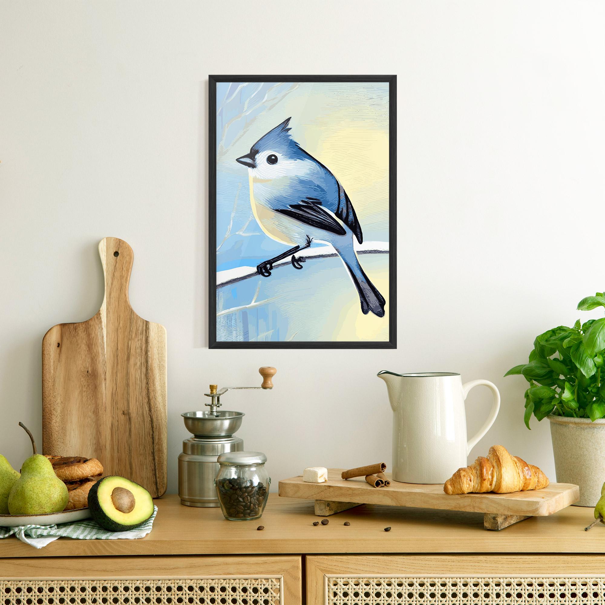 Gerahmte Poster Bird Winter Painting mockup 8