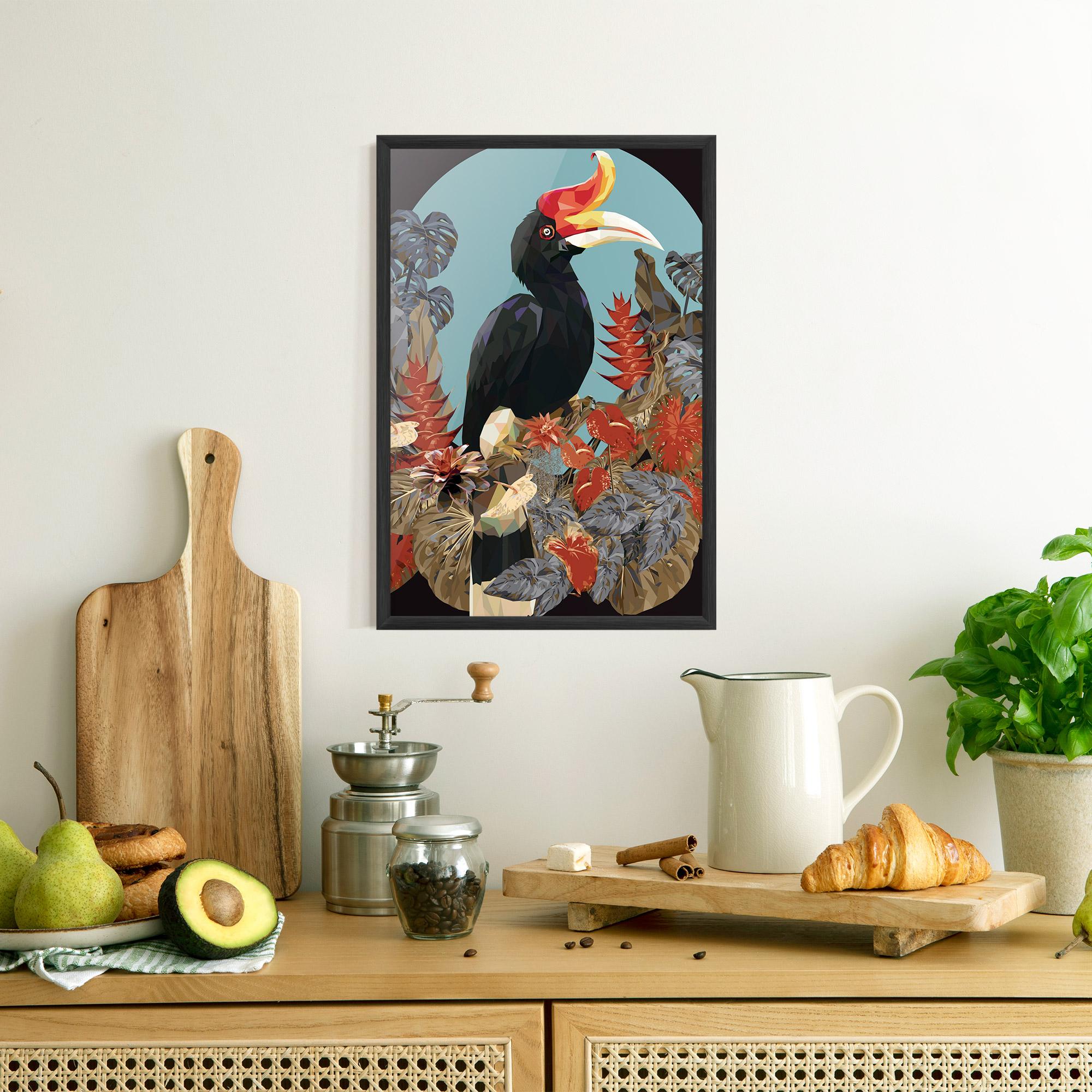 Gerahmte Poster Black Interesting Bird mockup 8