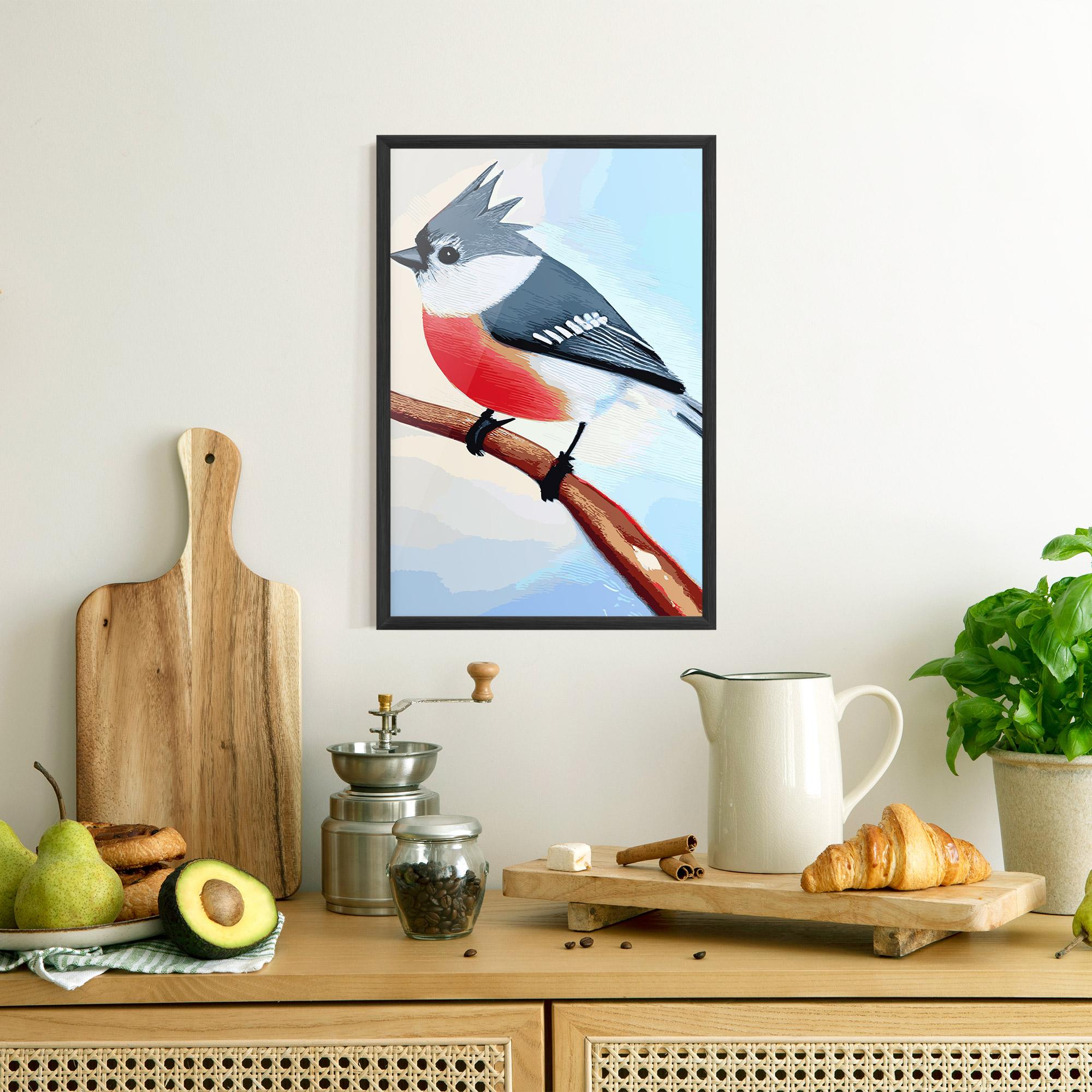 Gerahmte Poster Blue Bird Painting mockup 8