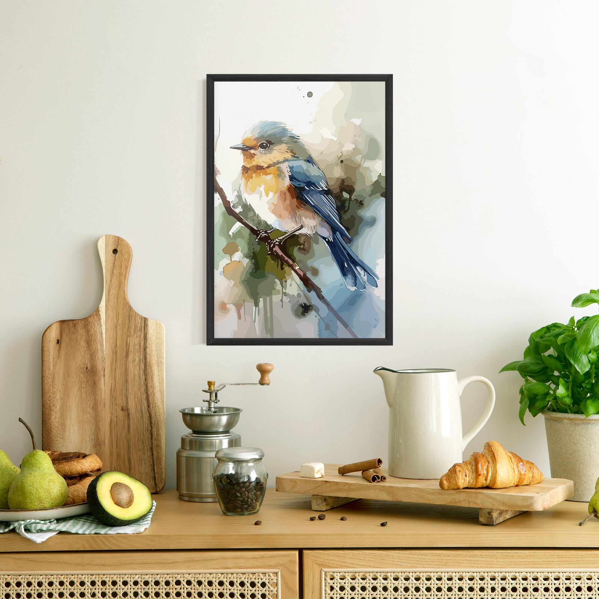 Gerahmte Poster Blue Pretty Bird mockup 8