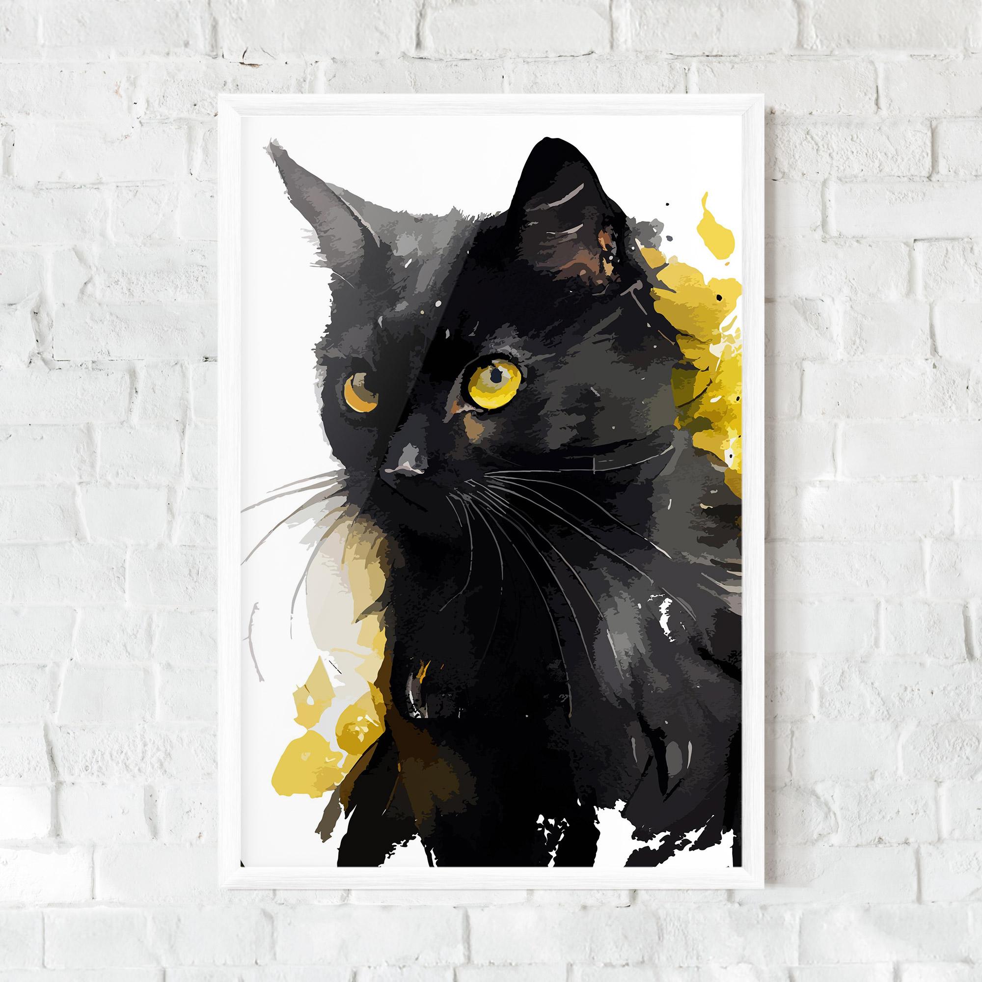 Gerahmte Poster Beautiful Black Cat mockup 0