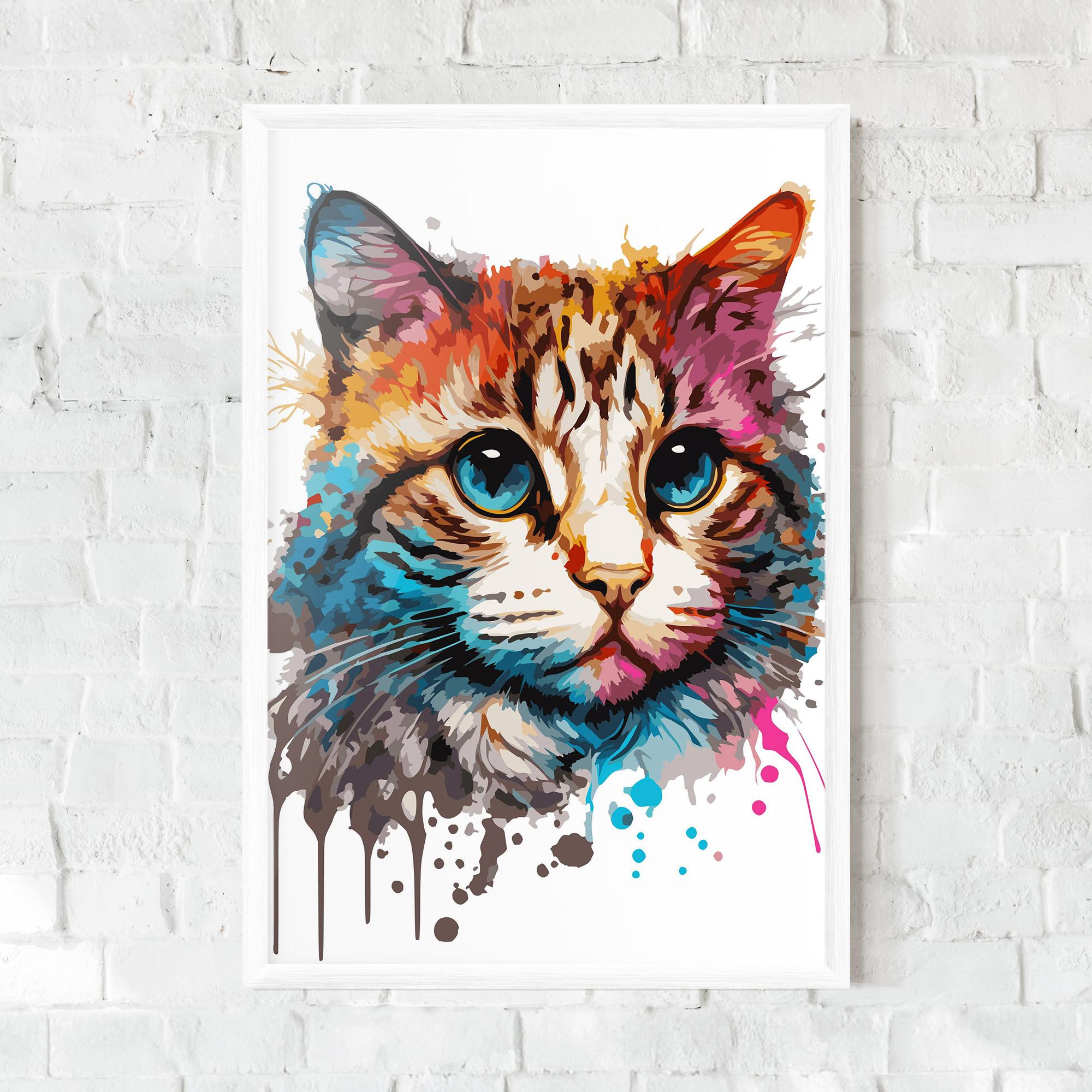 Gerahmte Poster Blue Eyes Cat mockup 0