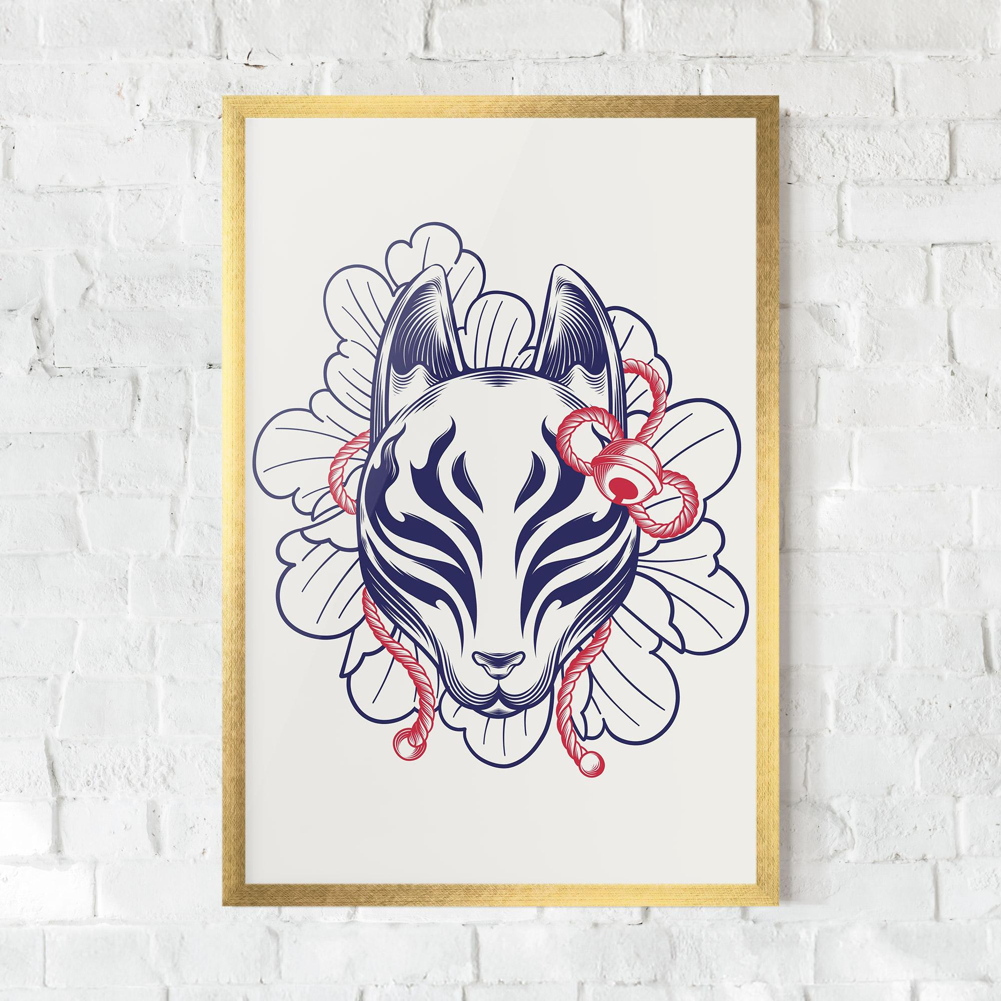 Gerahmte Poster Asiatic Cat mockup 0
