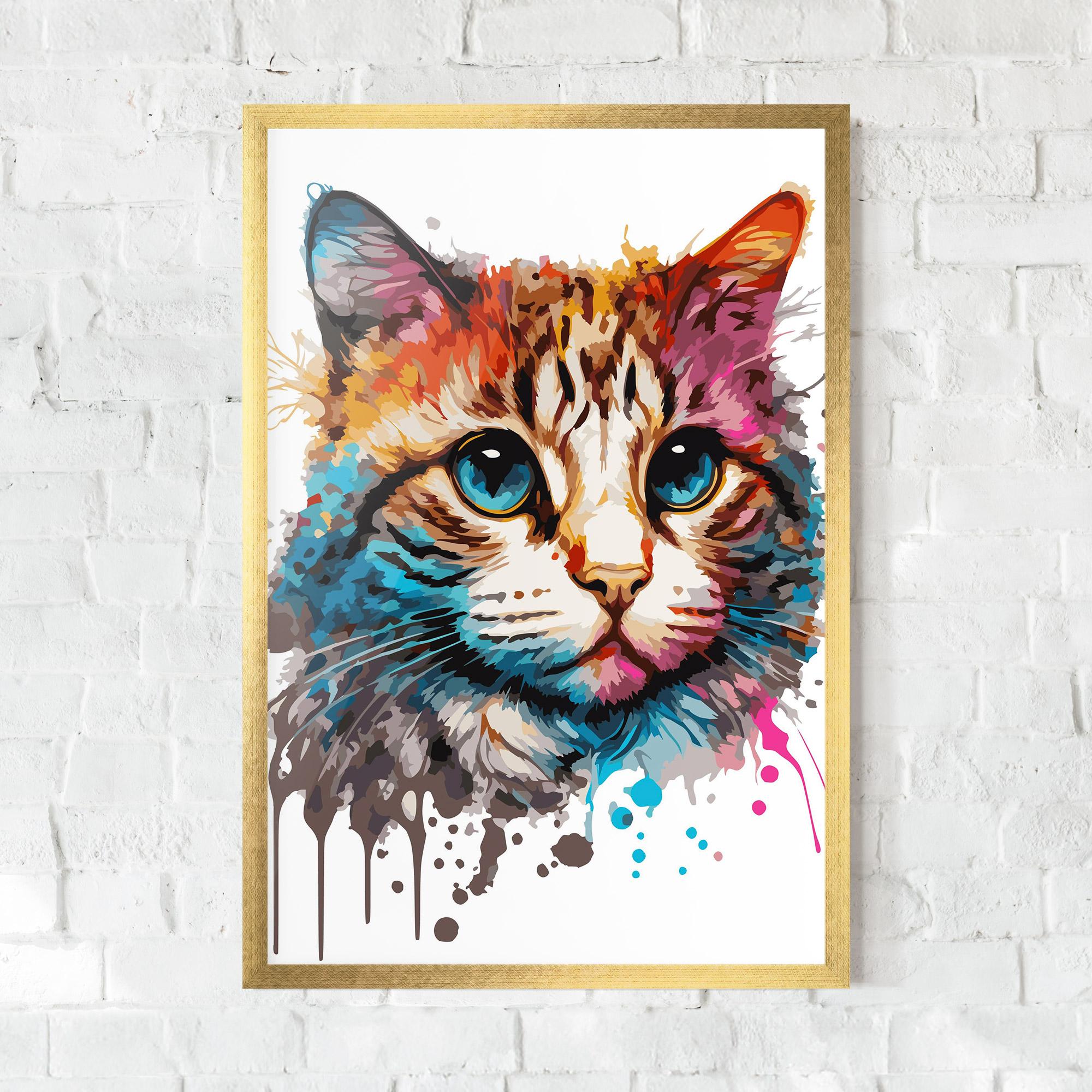Gerahmte Poster Blue Eyes Cat mockup 0