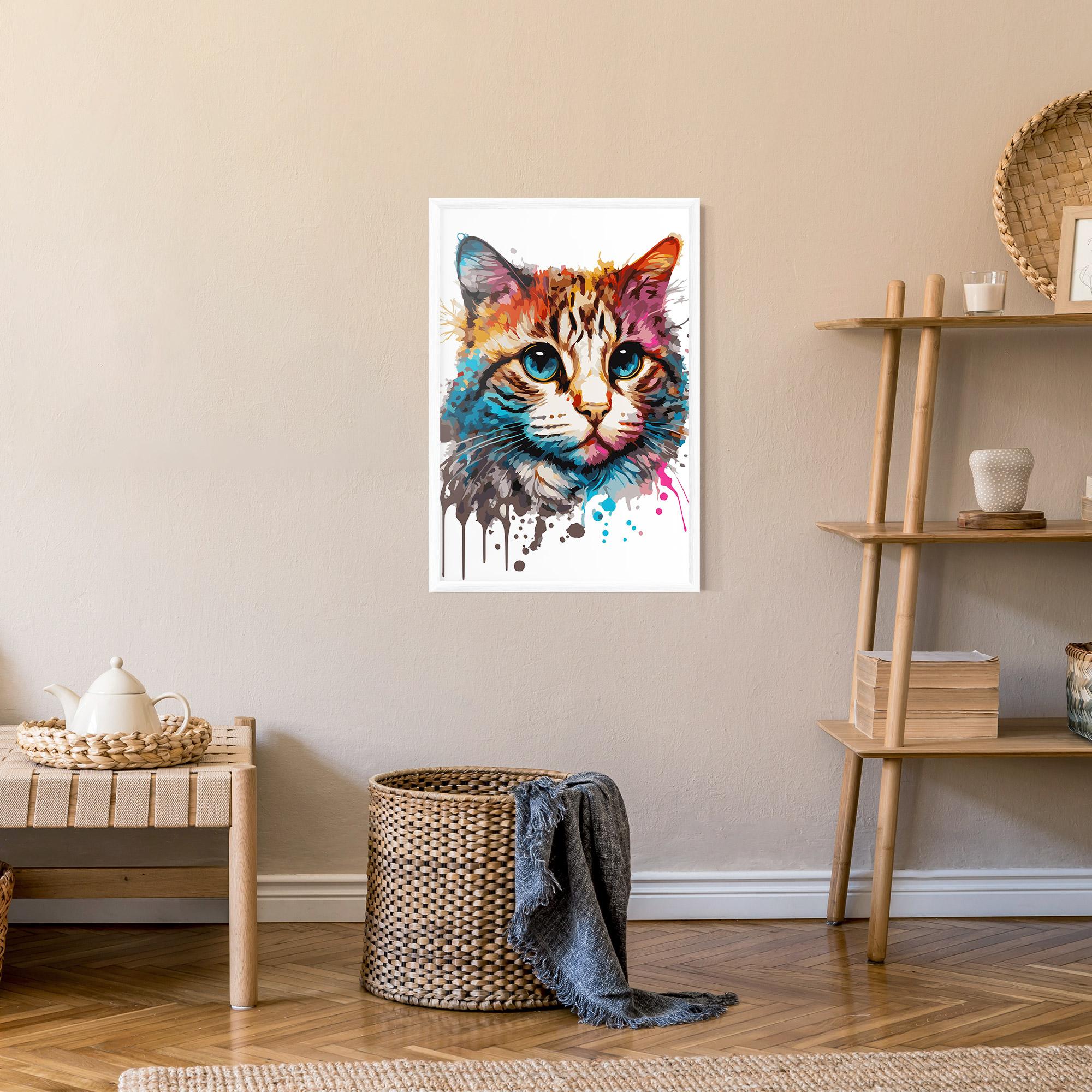 Gerahmte Poster Blue Eyes Cat mockup 9