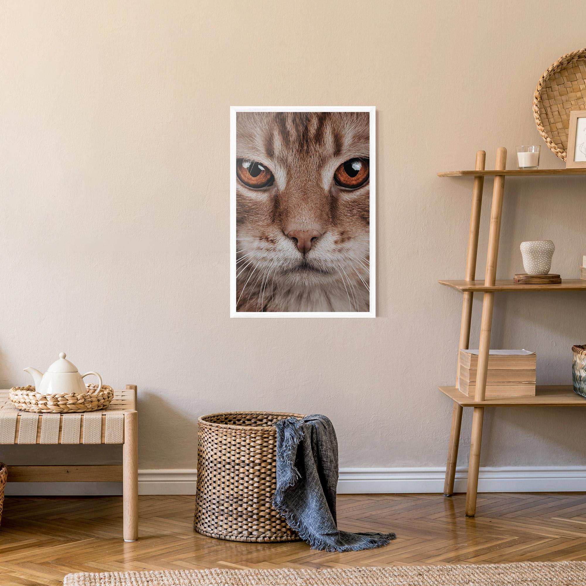 Gerahmte Poster Fire Eyes Cat mockup 9