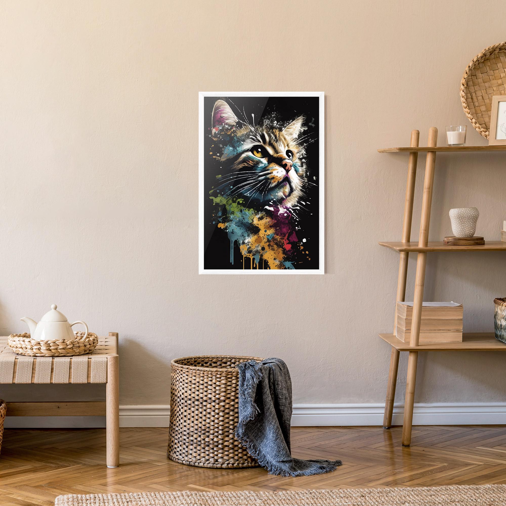 Gerahmte Poster Painted Cat mockup 9
