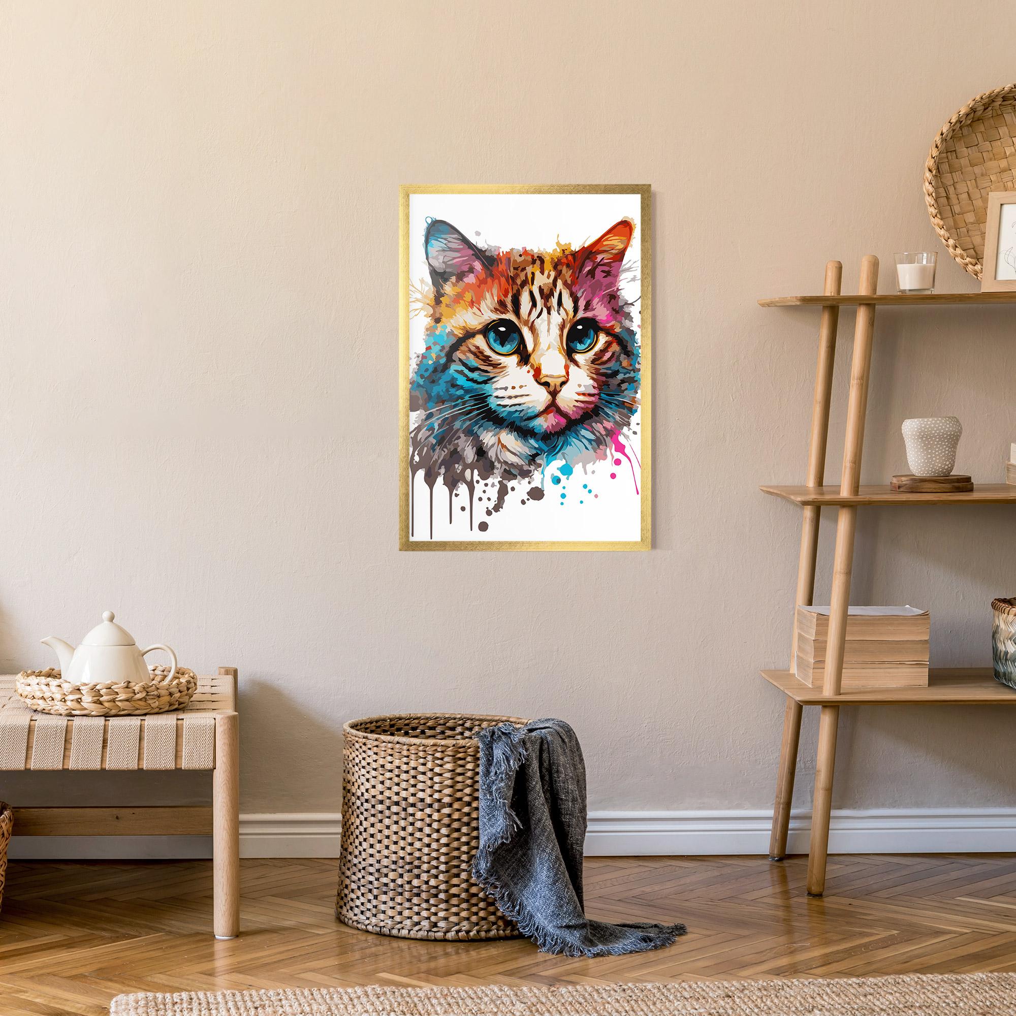 Gerahmte Poster Blue Eyes Cat mockup 9
