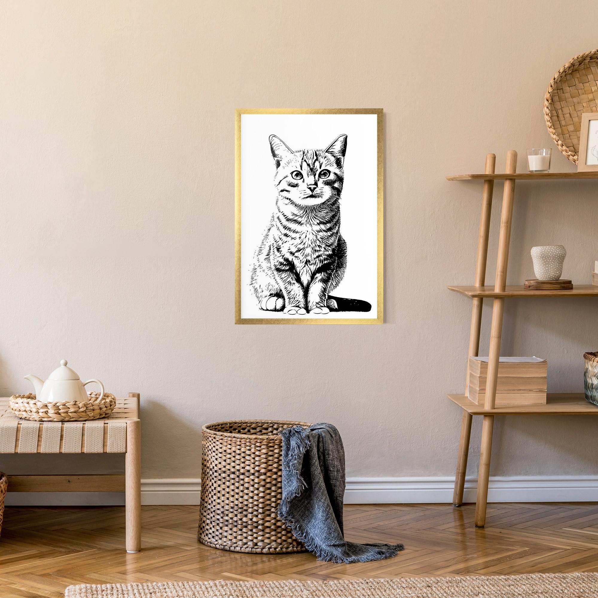 Gerahmte Poster Hand Drawn Cat mockup 9