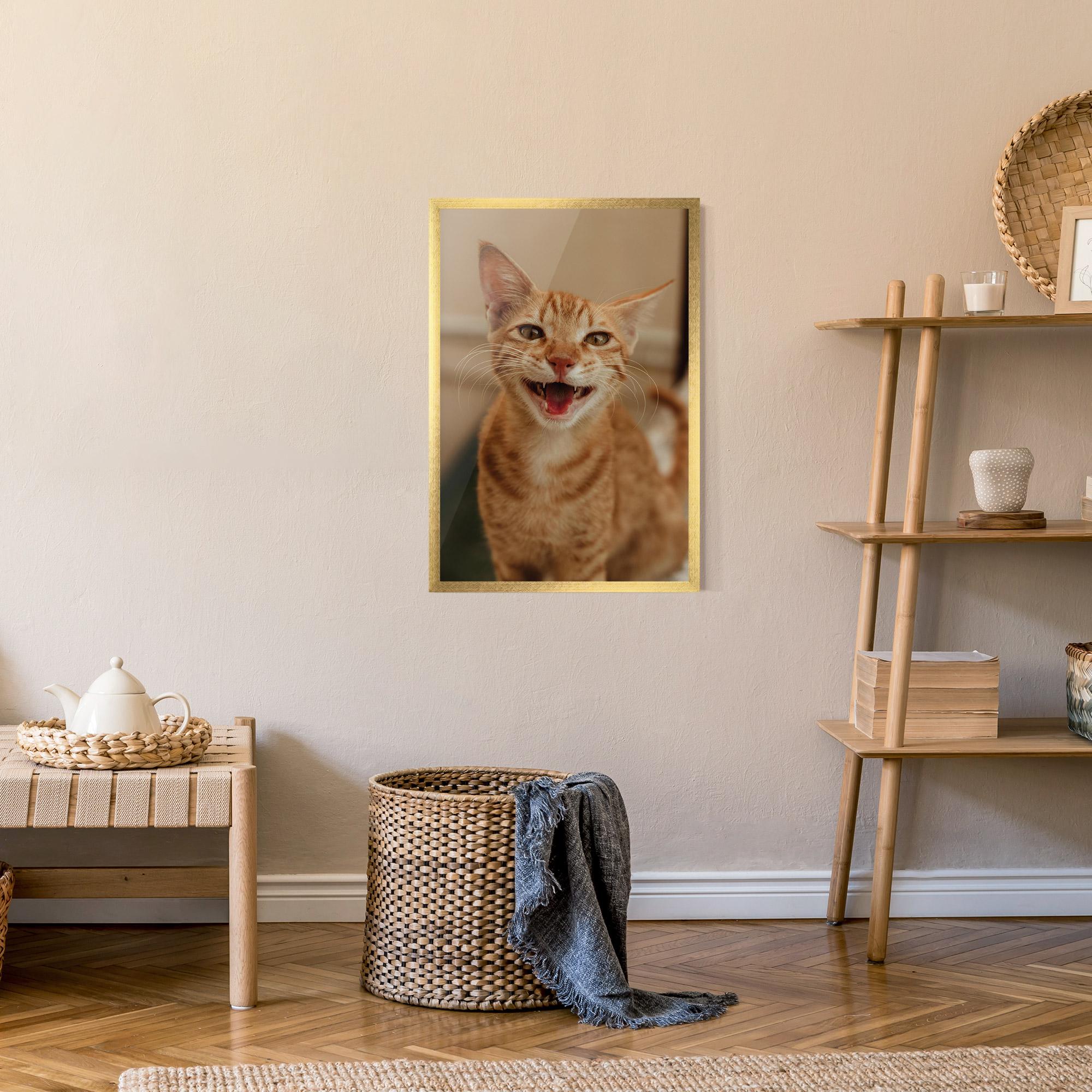 Gerahmte Poster Orange Cat Smiling mockup 9
