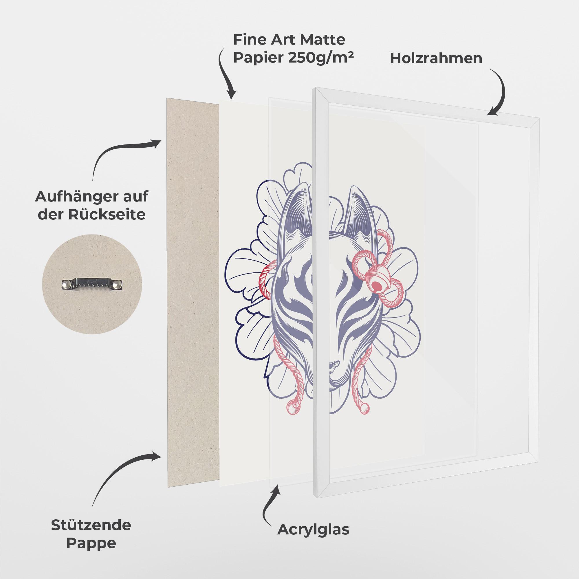 Gerahmte Poster Asiatic Cat mockup 1