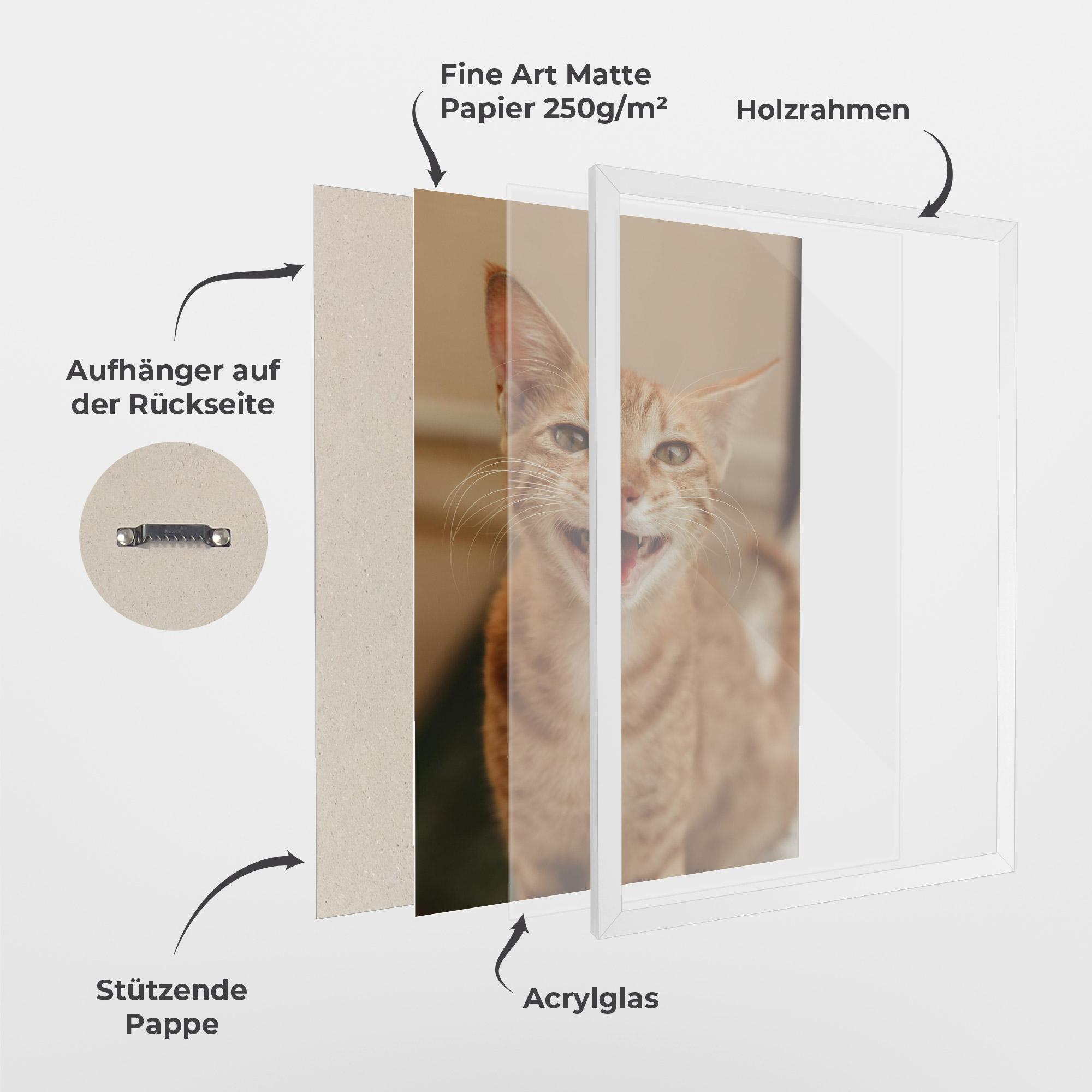 Gerahmte Poster Orange Cat Smiling mockup 1