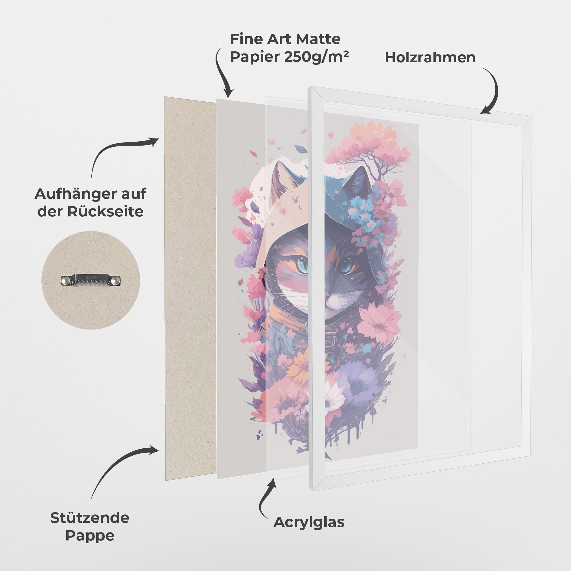 Gerahmte Poster Purple Cat mockup 1