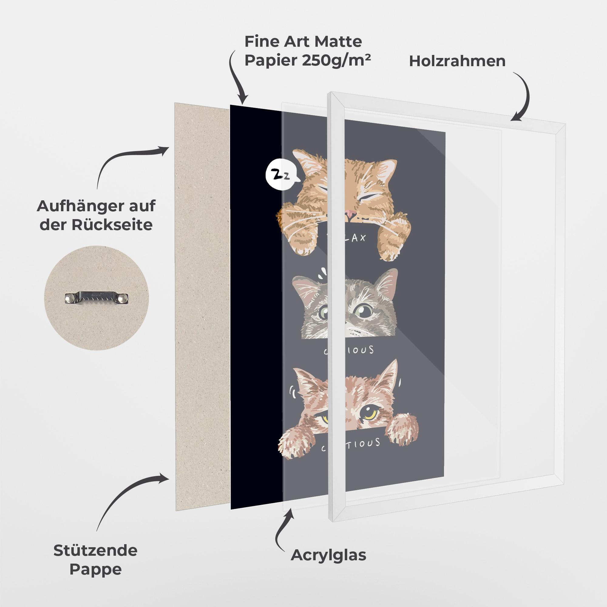 Gerahmte Poster Relax Cat mockup 1