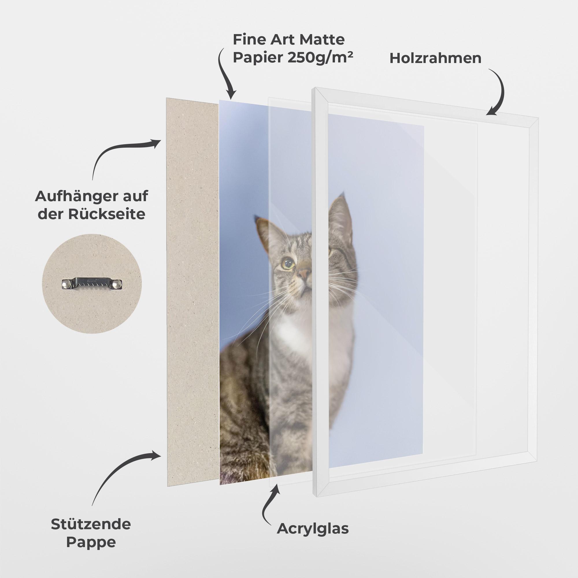 Gerahmte Poster Yellow Eyes Cat mockup 1