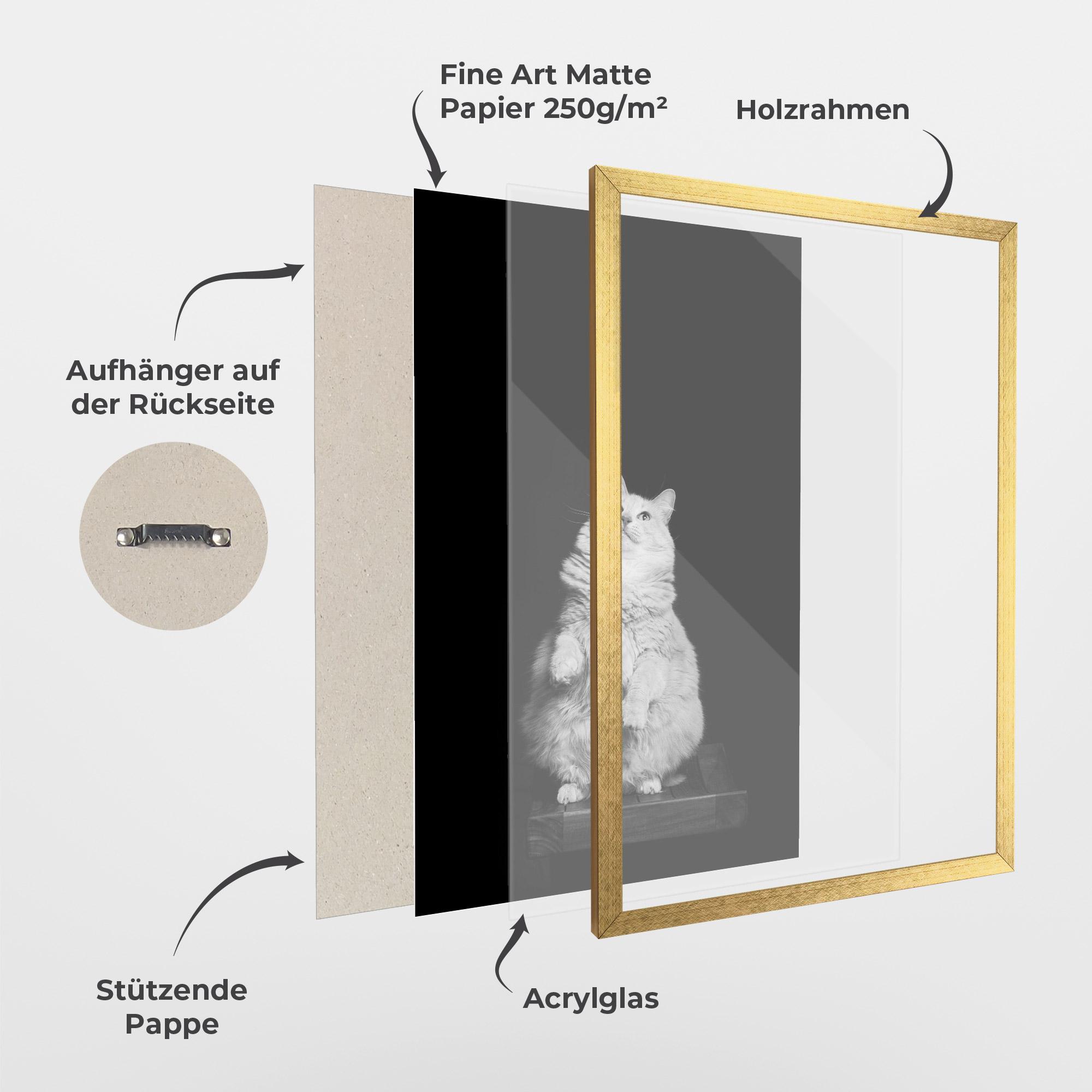 Gerahmte Poster Big Fluffy Cat mockup 1