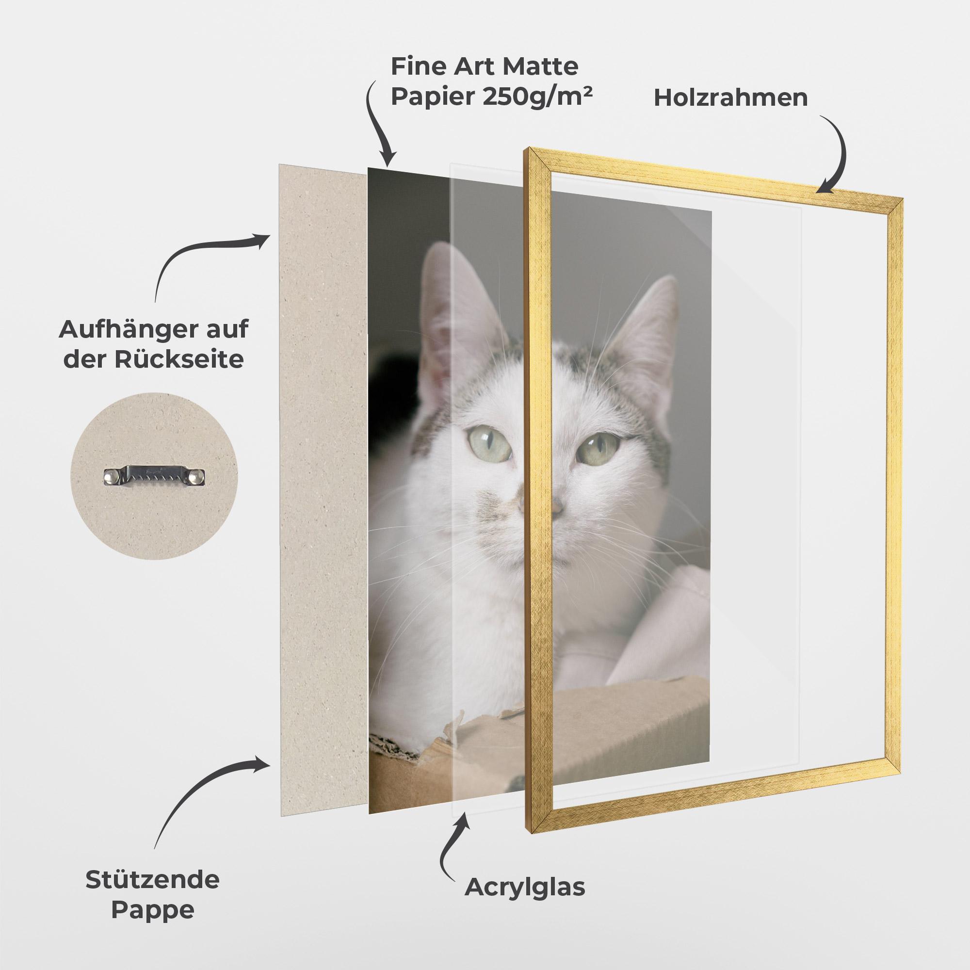 Gerahmte Poster Big Sleepy Cat mockup 1