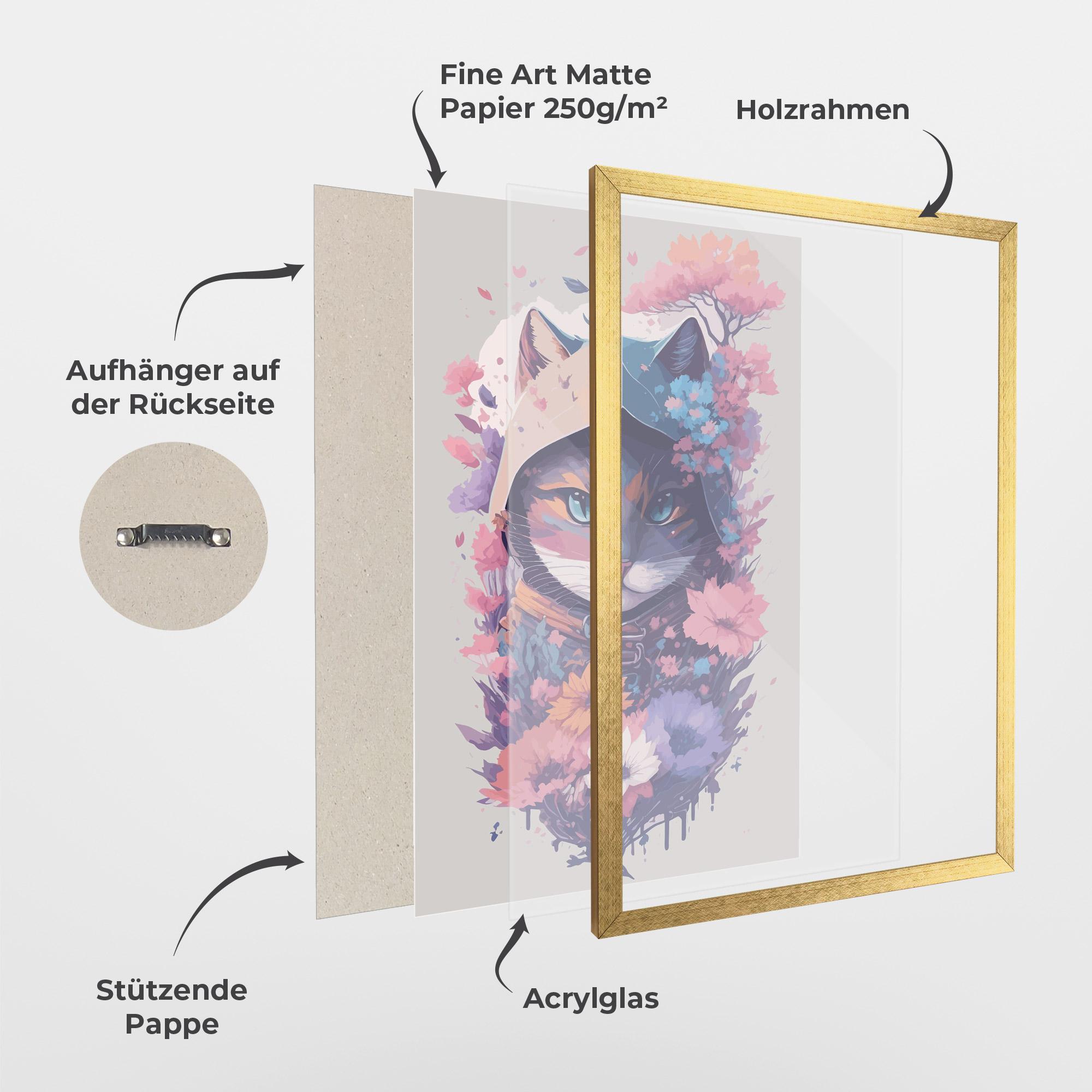 Gerahmte Poster Purple Cat mockup 1