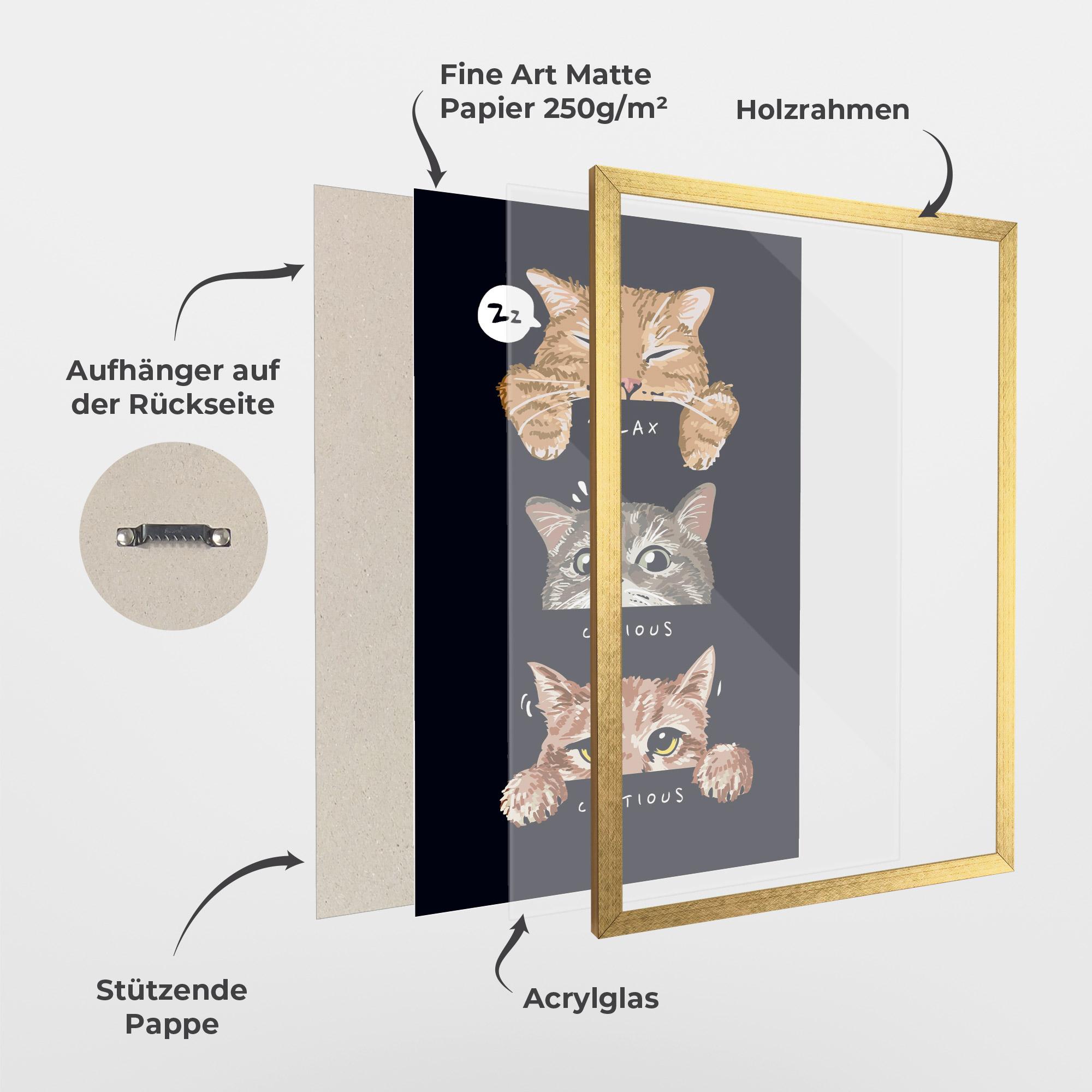 Gerahmte Poster Relax Cat mockup 1