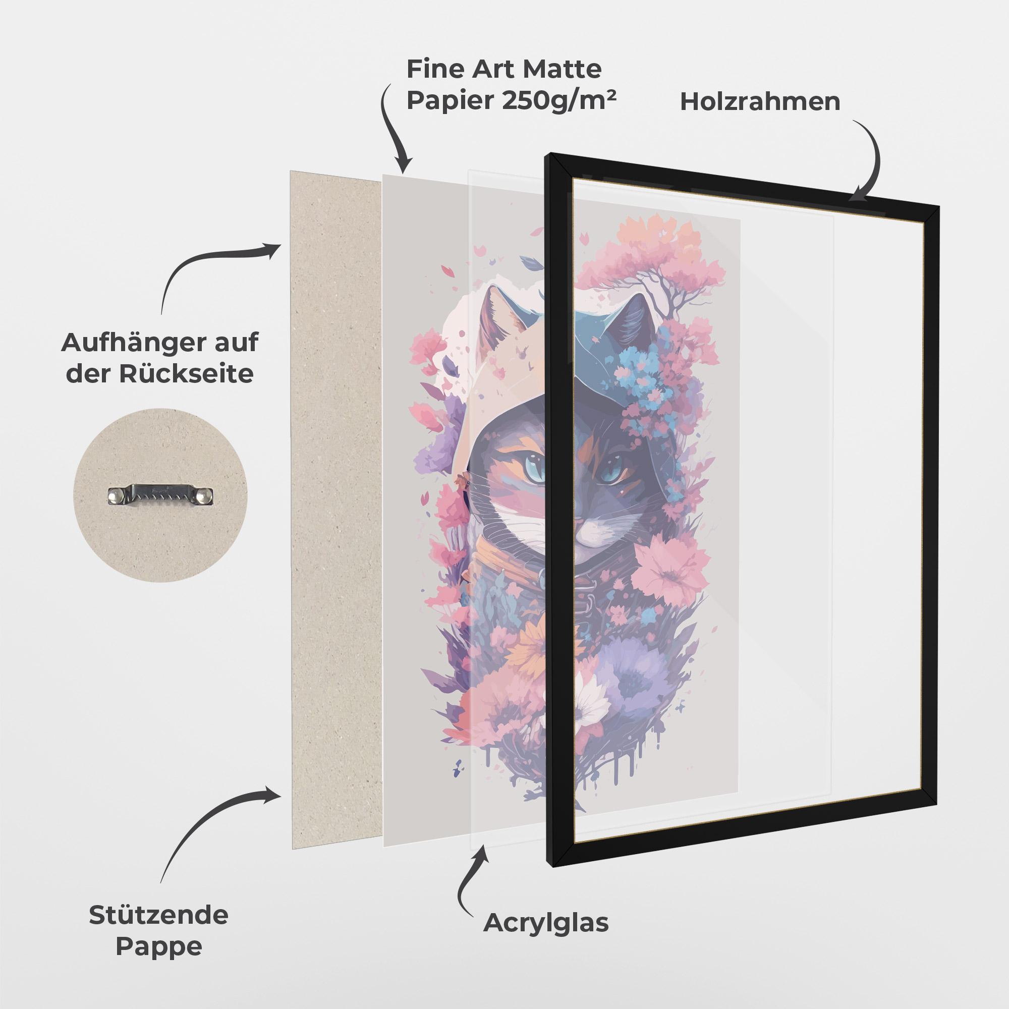 Gerahmte Poster Purple Cat mockup 1