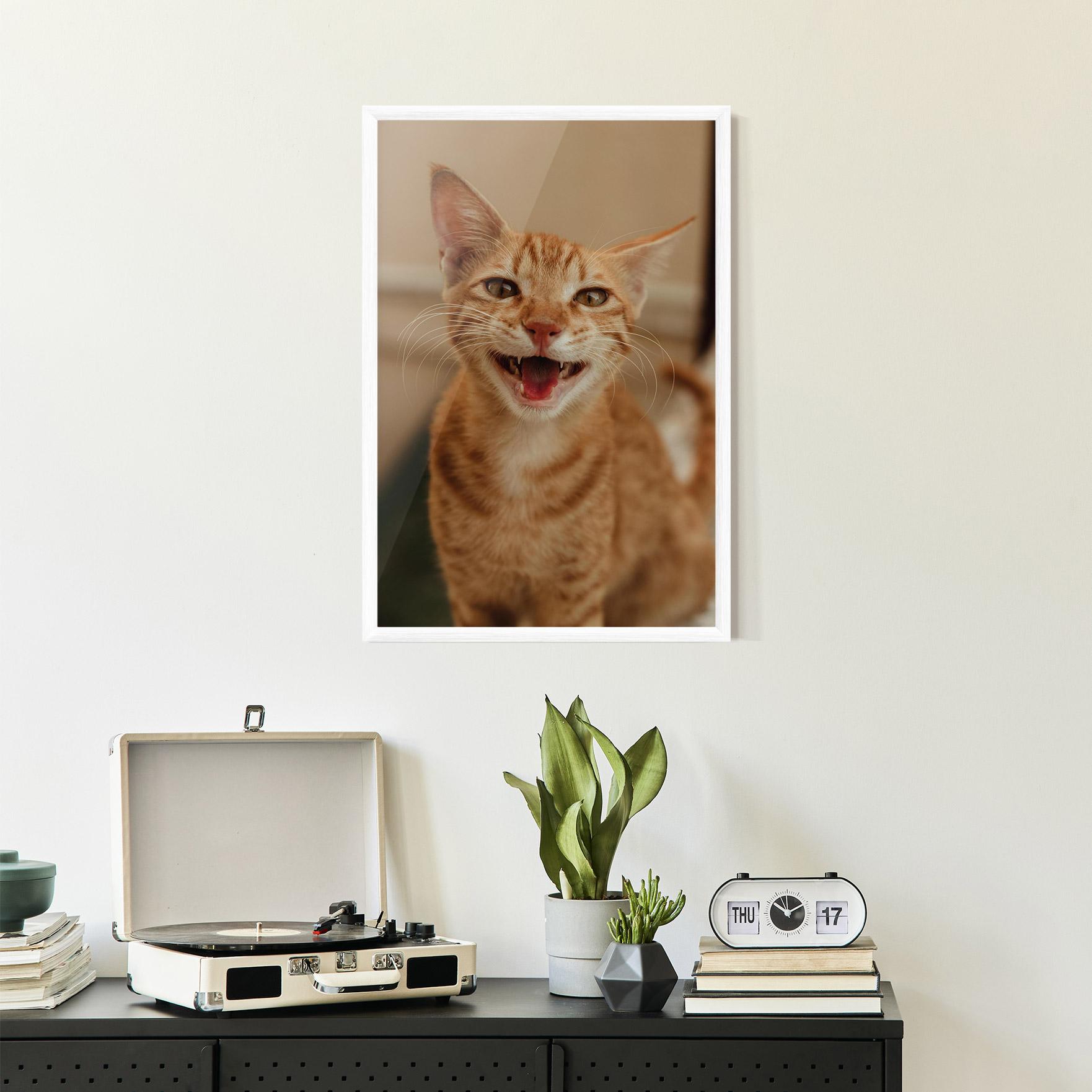 Gerahmte Poster Orange Cat Smiling mockup 2