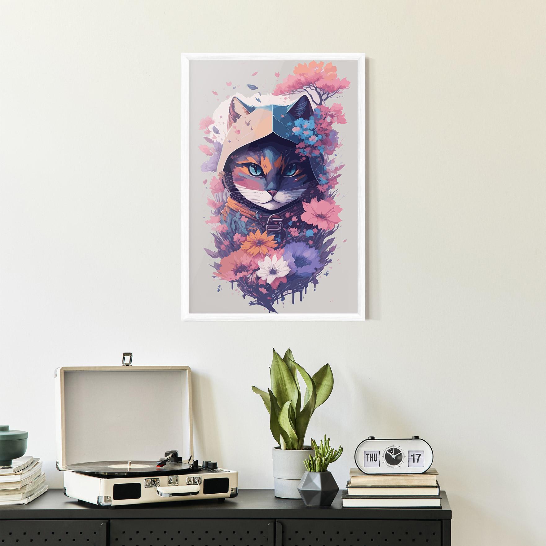 Gerahmte Poster Purple Cat mockup 2