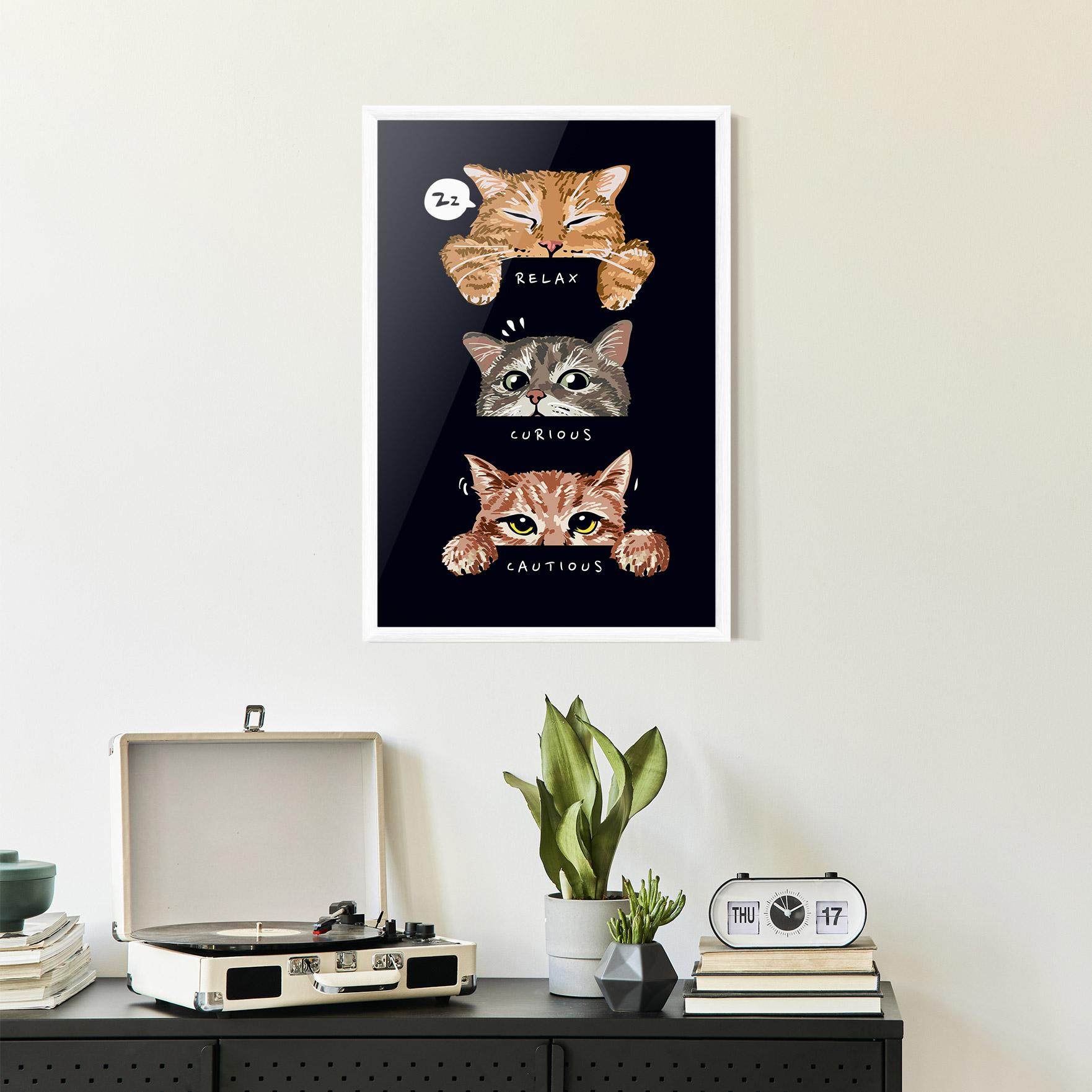 Gerahmte Poster Relax Cat mockup 2