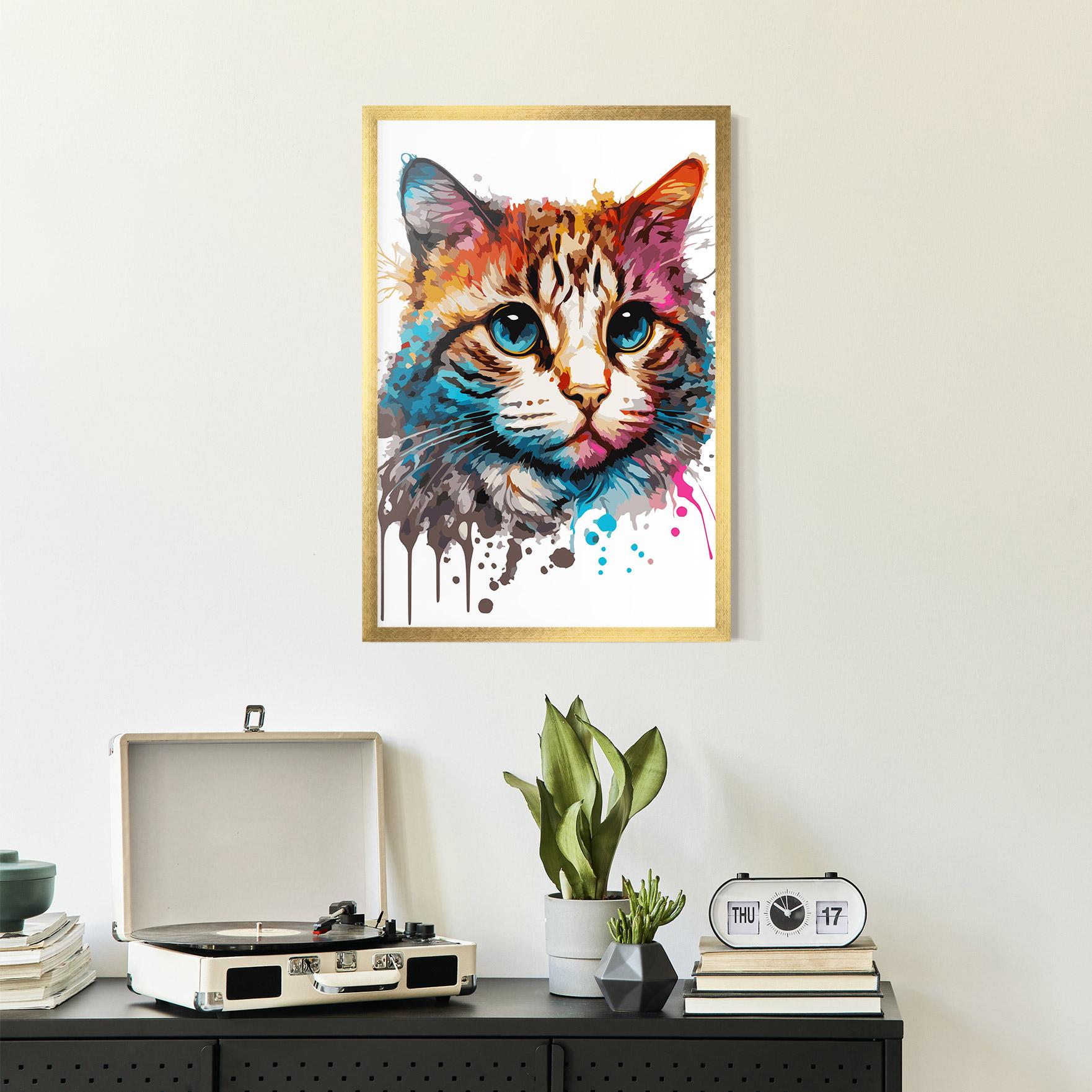 Gerahmte Poster Blue Eyes Cat mockup 2