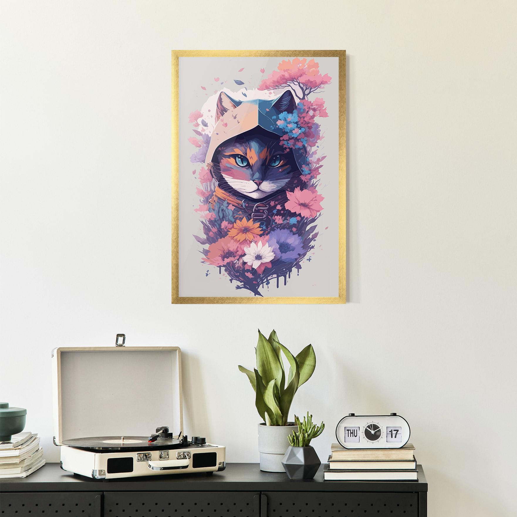 Gerahmte Poster Purple Cat mockup 2